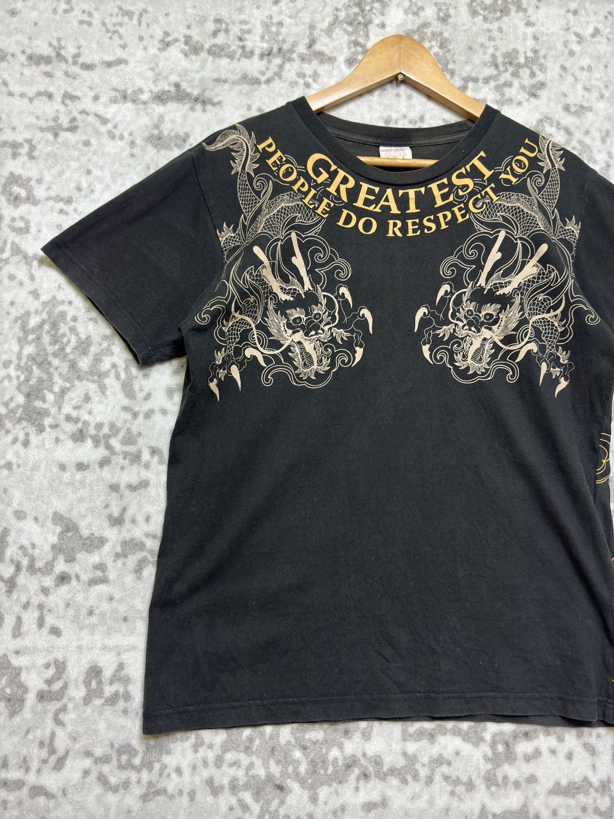 Karakuri Tamashii SPACE OPERA Dragon Full Graphic Print Black Faded T-Shirt Size US S / EU 44-46 / 1 - 3 Thumbnail