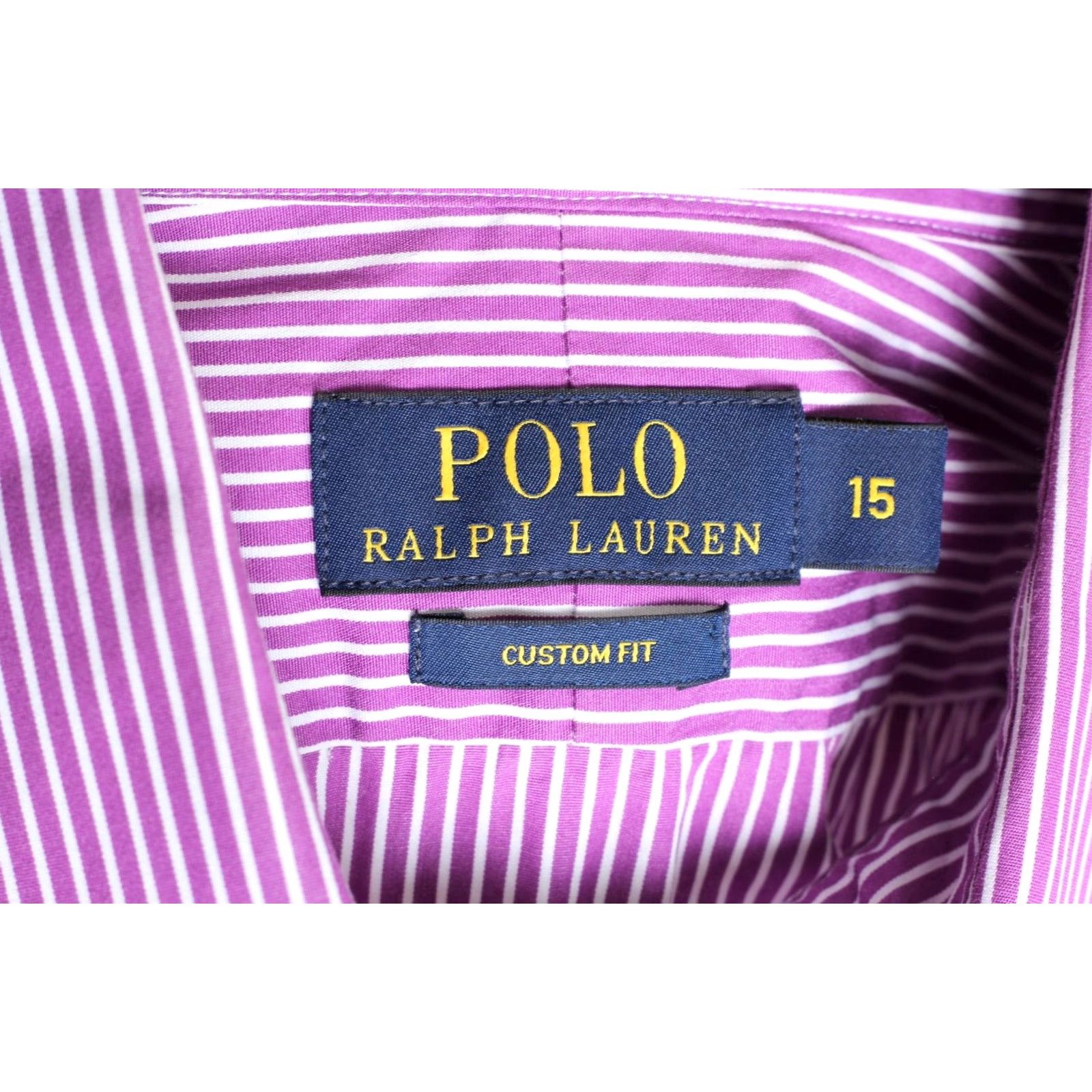 Polo Ralph Lauren VINTAGE POLO RALPH LAUREN Custom Fit Formal Shirt Men Size 15 Long Sleeve Striped VR0598 Size 40R - 6 Thumbnail
