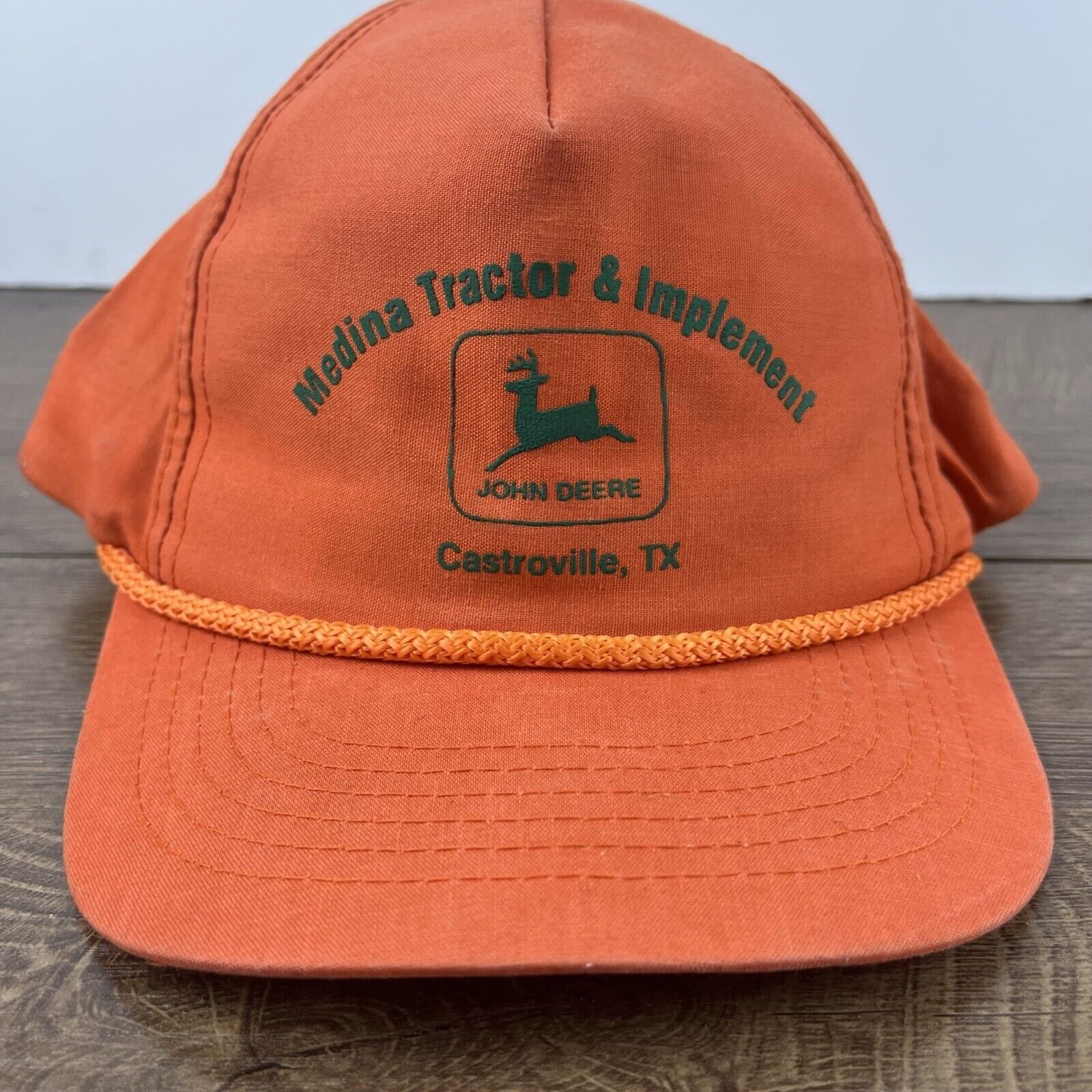 John Deere Medina Tractor Implement Snapback Hat Orange Adjustable Hat Size ONE SIZE - 5 Thumbnail