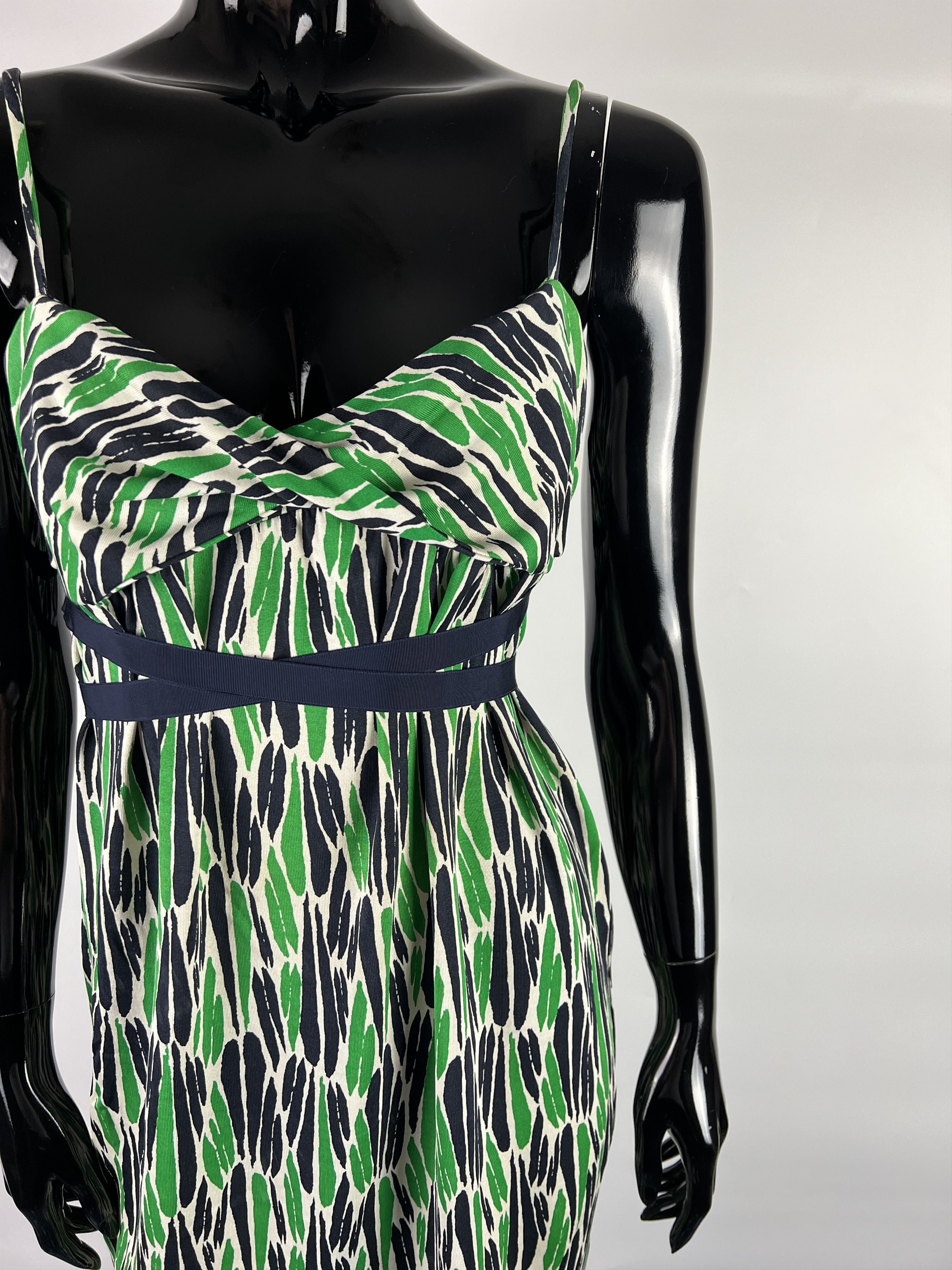Diane von Furstenberg × Vintage Diane Von Furstenberg 100% Silk Sleeveless Belted Wrap Dress Size L / US 10 / IT 46 - 4 Thumbnail