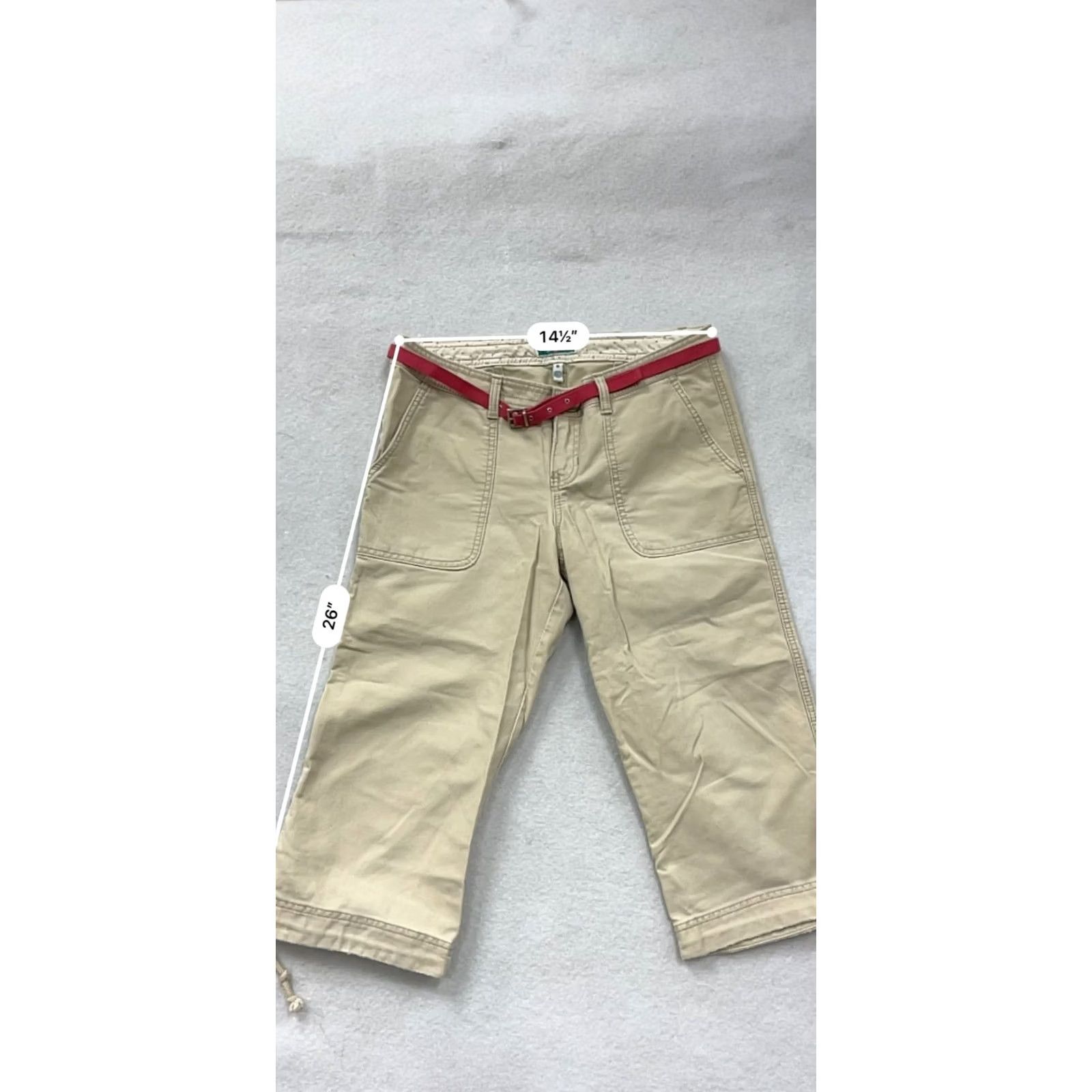 Abercrombie & Fitch VINTAGE Abercrombie & Fitch Capris Women 6 Beige Y2K Capri Women 6 Beige Capris Womens Girls Mens Size ONE SIZE - 7 Thumbnail