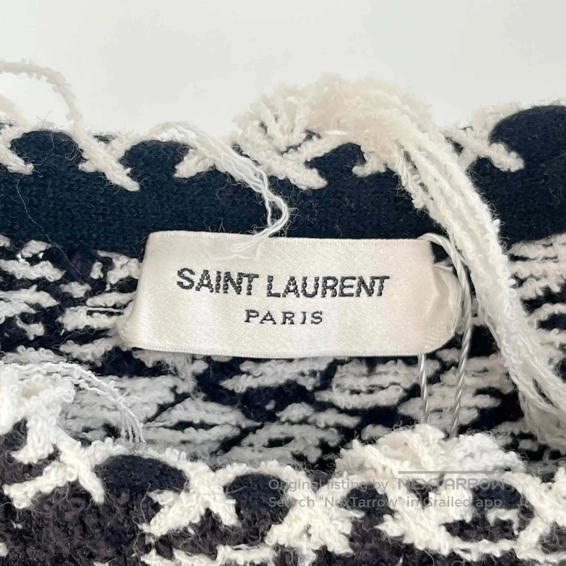 Saint Laurent Paris Saint Laurent Color-Block Knit Fringe Sweater. Size US M / EU 48-50 / 2 - 6 Thumbnail