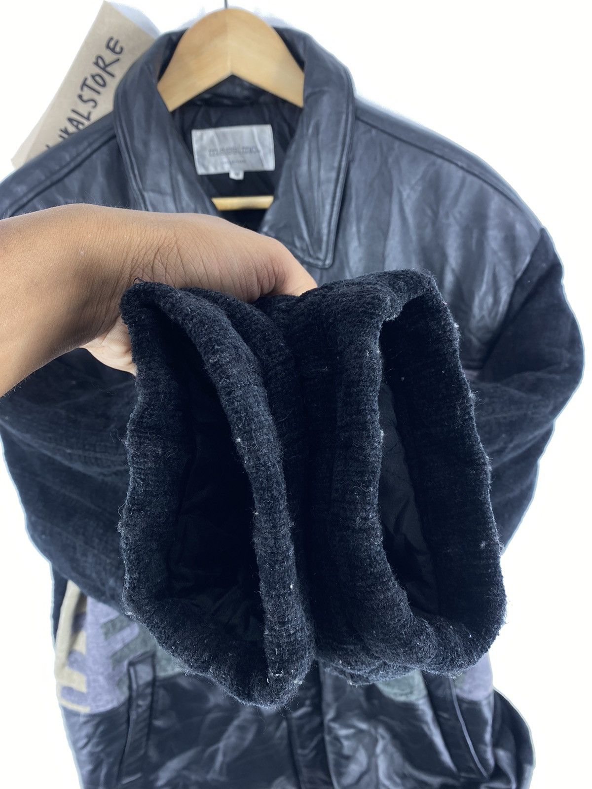 Aran Isles Knitwear Retro Y2k Massimo Knit Design Leather Jacket Size US M / EU 48-50 / 2 - 9 Thumbnail