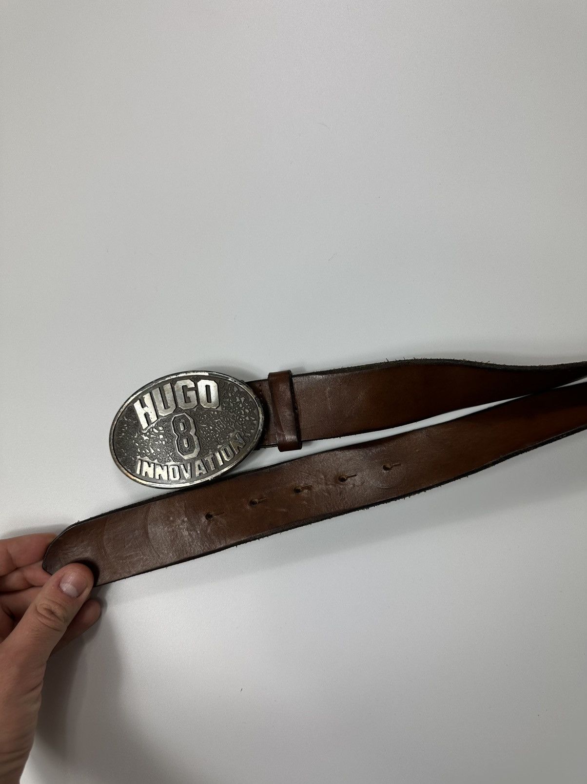 Hugo Boss Hugo Boss International Leather Belt Big Metal Buckle Men's Size ONE SIZE - 4 Thumbnail