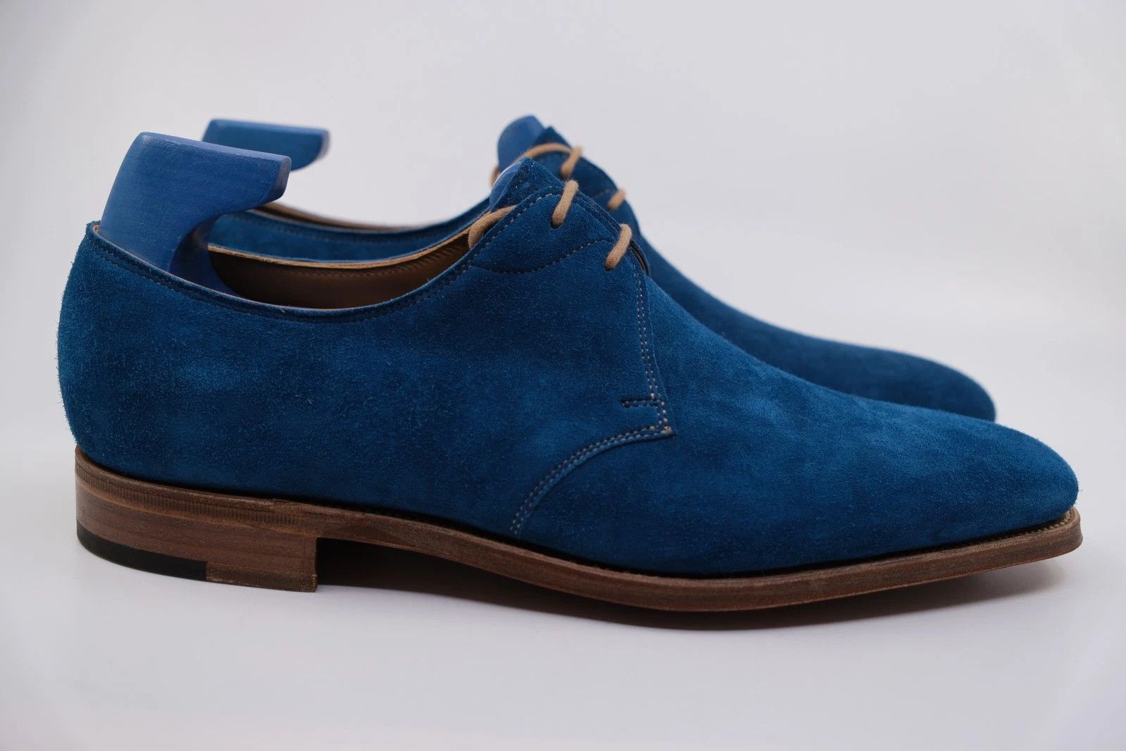 John Lobb New John Lobb Willoughby Suede Blue Derby EU 41 UK 7 / US 8 Size US 8 / EU 41 - 3 Thumbnail