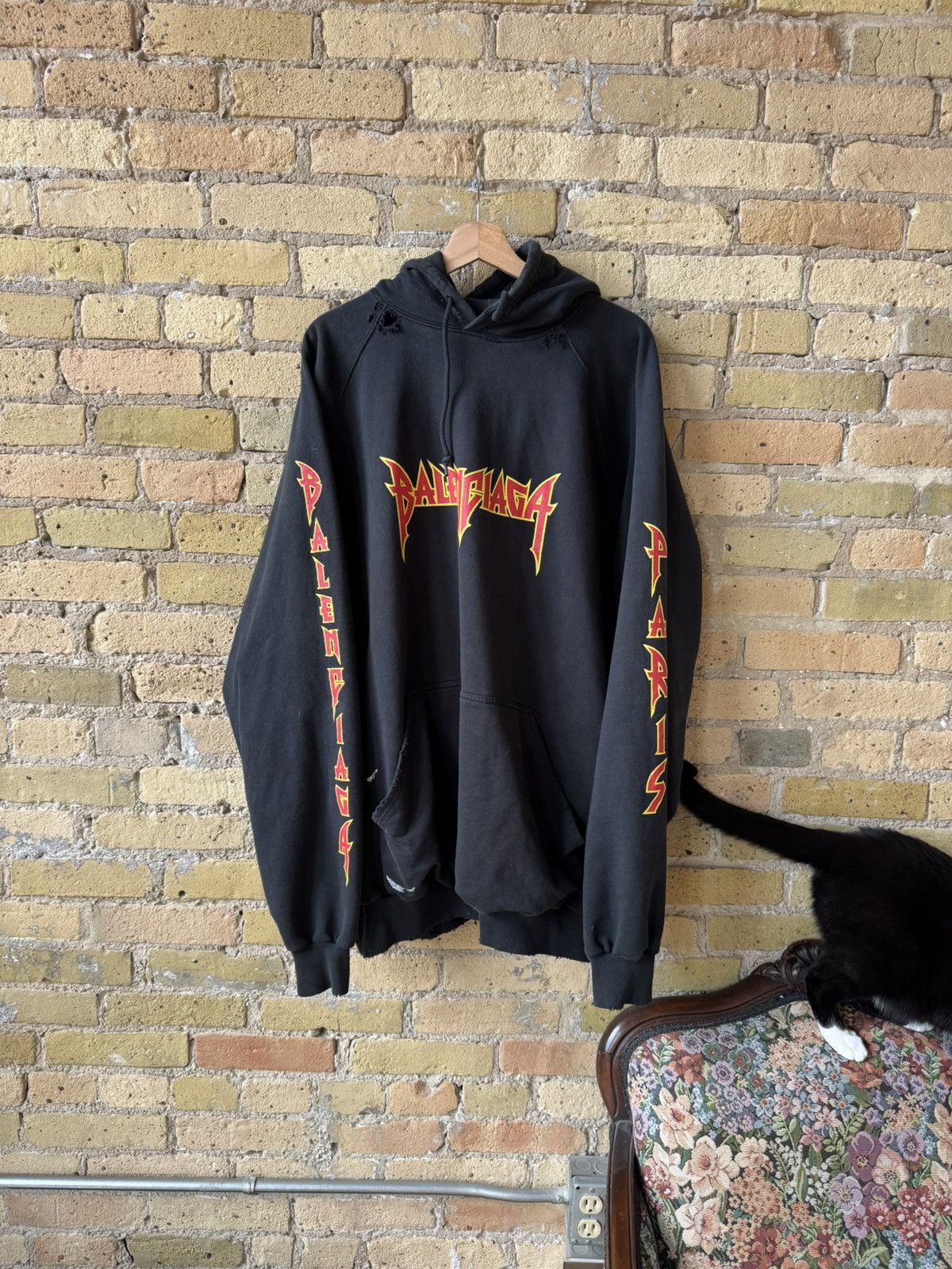 Balenciaga Balenciaga Metal Logo Hoodie | Grailed