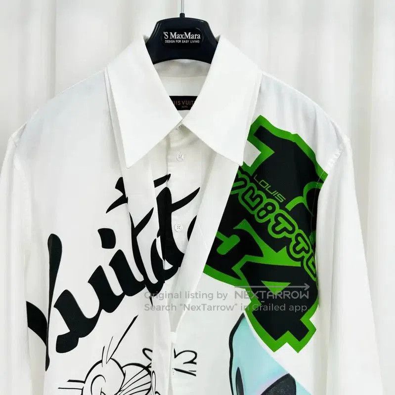 Louis Vuitton Louis Vuitton Graphic Print Long Sleeve Shirt . Size US XL / EU 56 / 4 - 3 Thumbnail