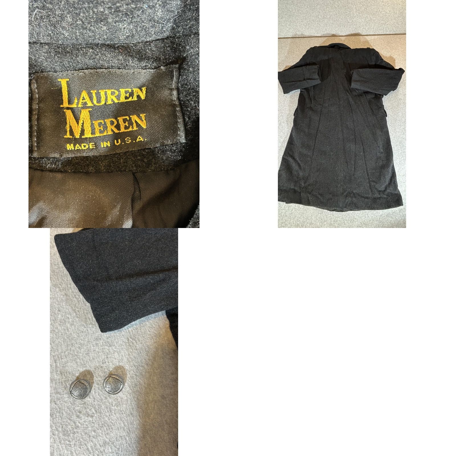 Doublet VINTAGE Lauren Meren Coat Women L Wool Double Breasted Military Trench Overcoat USA 80s Size L / US 10 / IT 46 - 8 Thumbnail