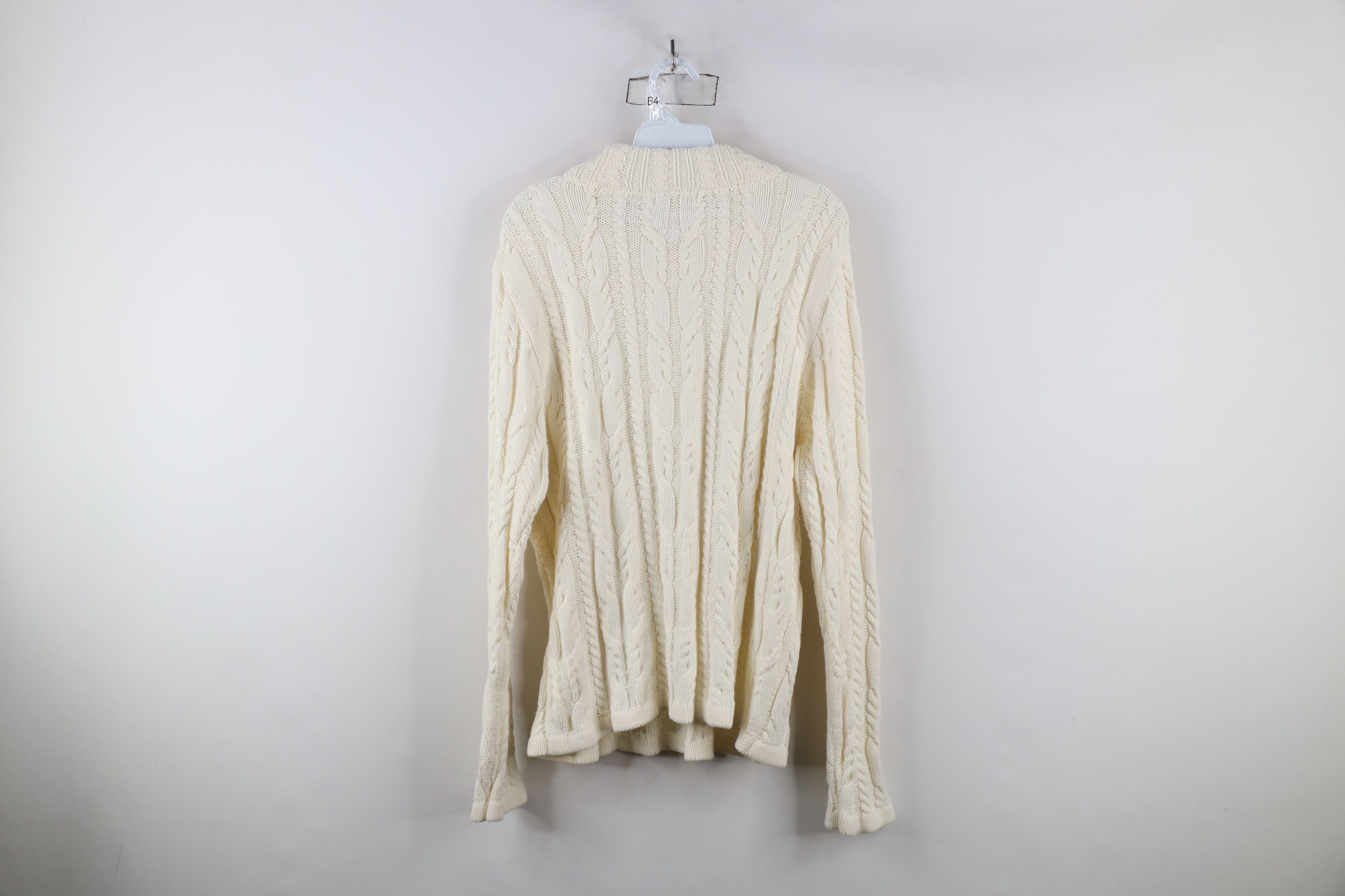 Orvis × Vintage Vintage Orvis Cable Knit Donegal Fisherman Sweater Cream Size L / US 10 / IT 46 - 7 Thumbnail