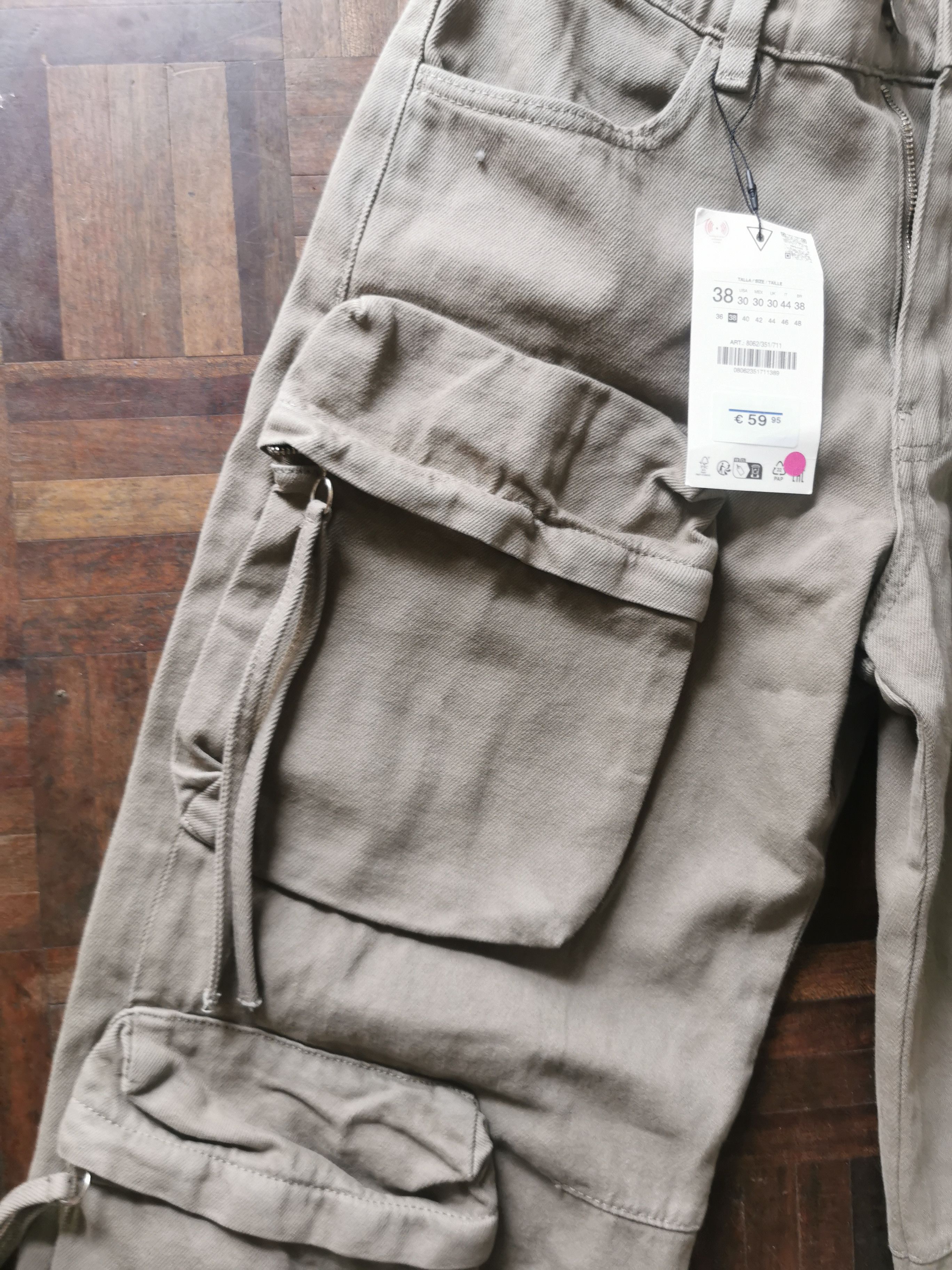 Zara Zara Cargo relaxed fit trousers fadded effect Multipocket, Size US 30 / EU 46 - 8 Thumbnail