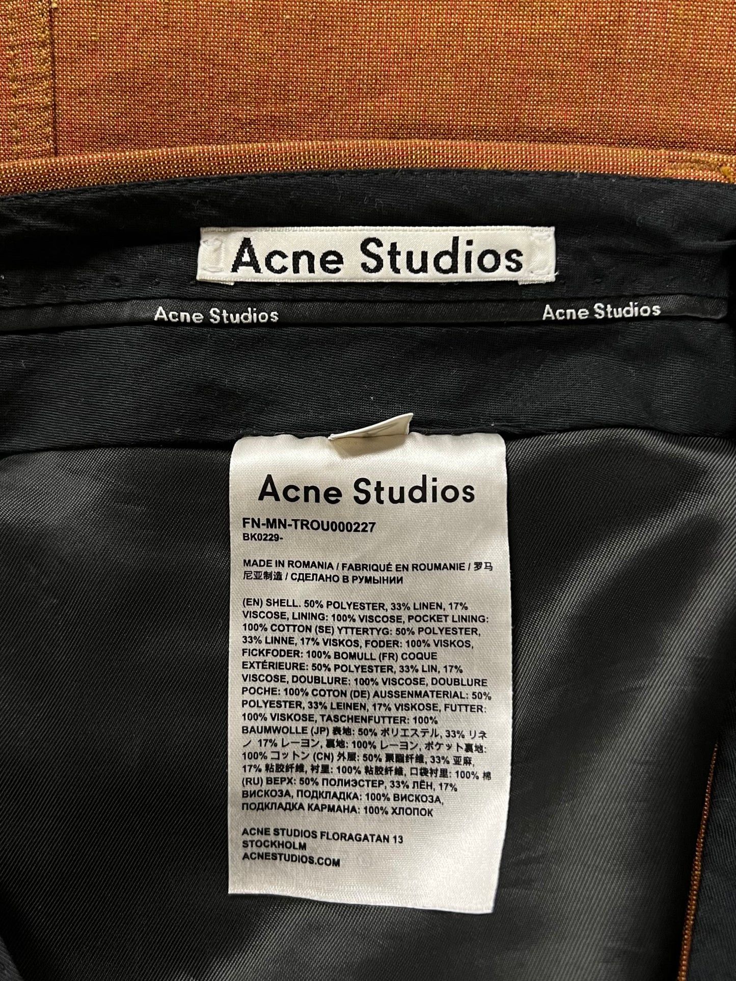 Acne Studios Acne Studios ‘Burnt Orange’ Wool Flared Trousers Size US 33 - 2 Thumbnail