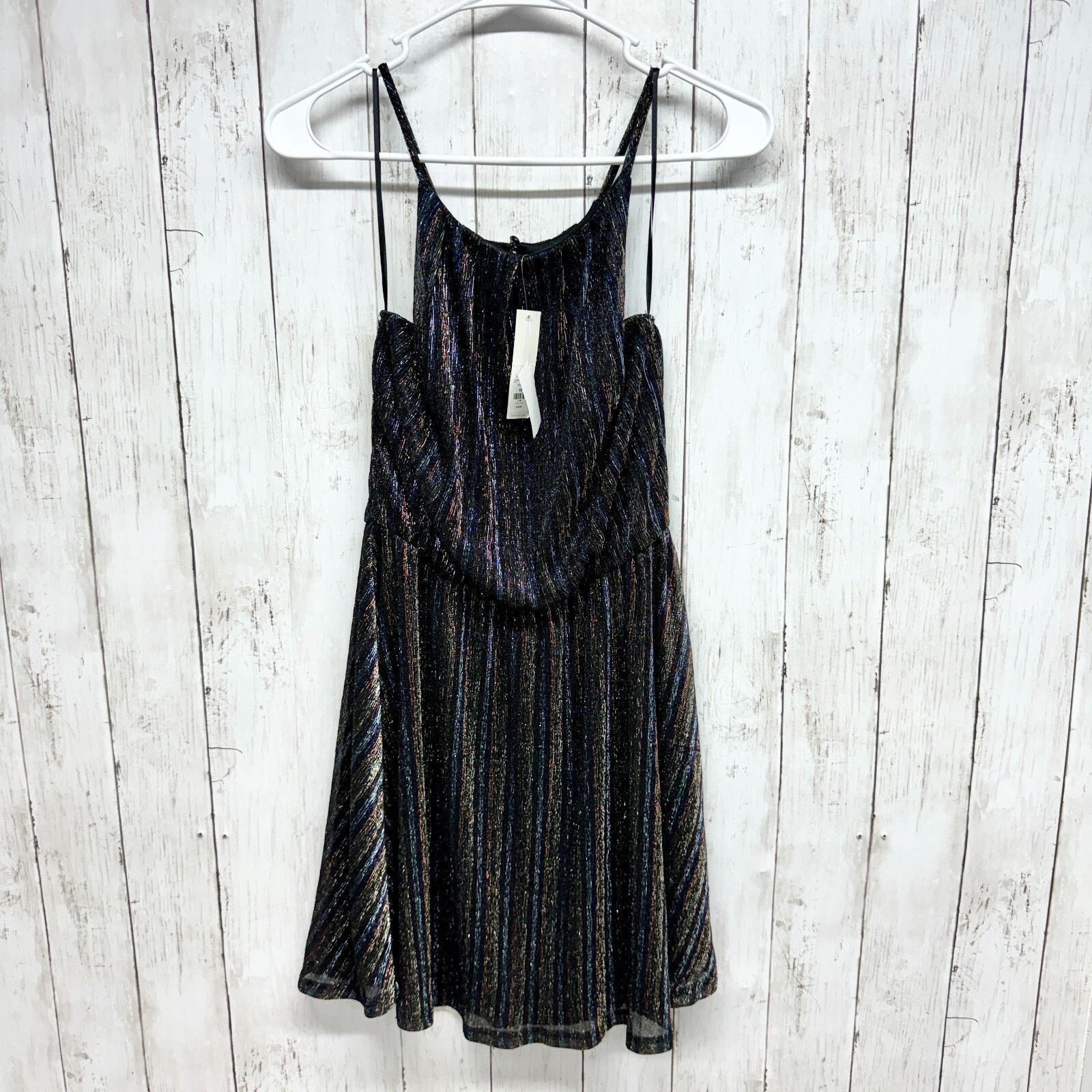 Other Francescas XS Sparkly Spaghetti Black Gold Cocktail NWT Size XS / US 0-2 / IT 36-38 - 1 Thumbnail
