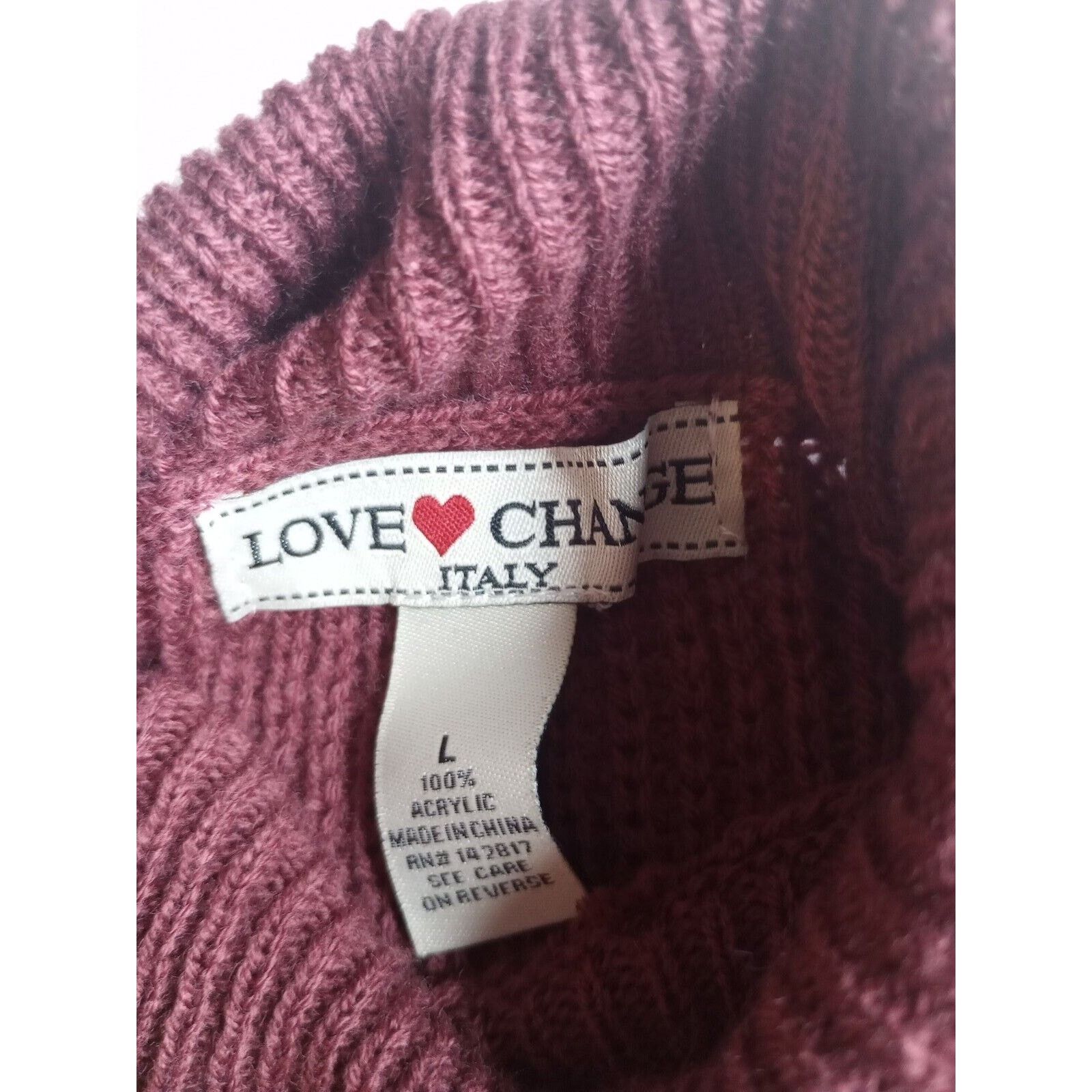 Other Love Change Italy Sweater Women's L Mock Neck Purple Acrylic Size L / US 10 / IT 46 - 5 Thumbnail