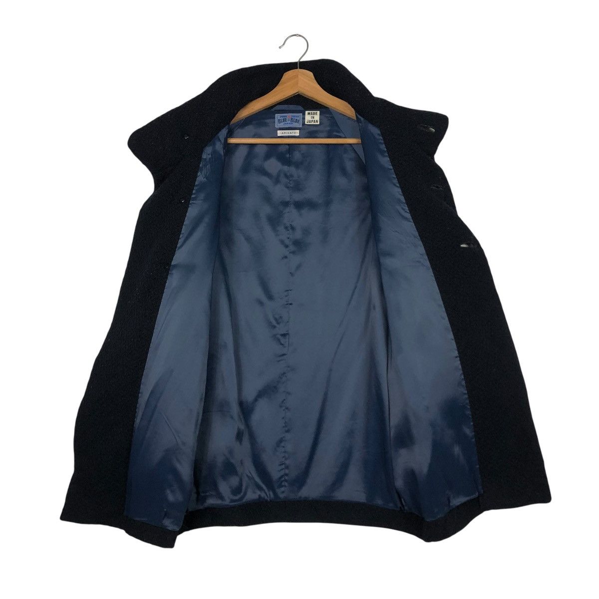 Blue Blue Japan 🔥VINTAGE WOOL JACKET TURTLE COLLAR BLUE BLUE JAPAN ARIGATO Size US M / EU 48-50 / 2 - 15 Thumbnail
