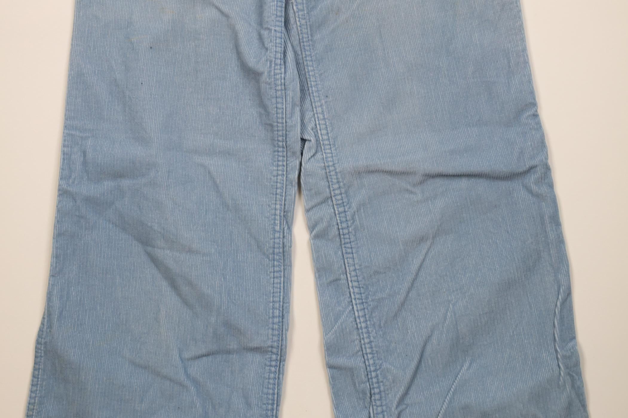 Vintage Vintage 70s Streetwear Corduroy Bell Bottoms Pants Blue USA Size 28" / US 6 / IT 42 - 3 Thumbnail