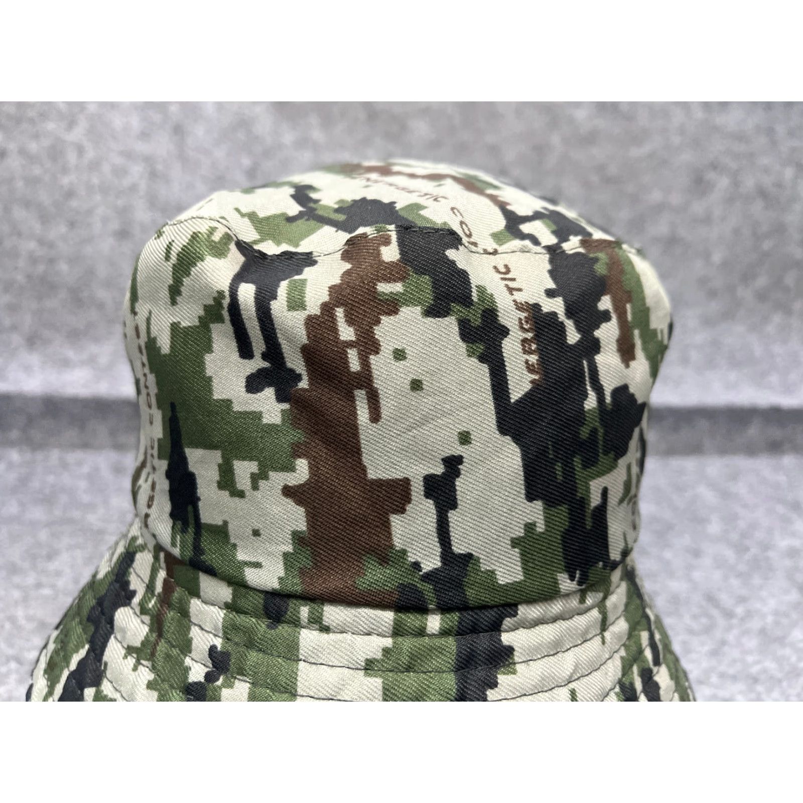 Vintage Energetic Contest Bucket Hat Adult One Size Green Camouflage Polyester Knit Hat Mens Camp Hiking Gear Size ONE SIZE - 2 Thumbnail