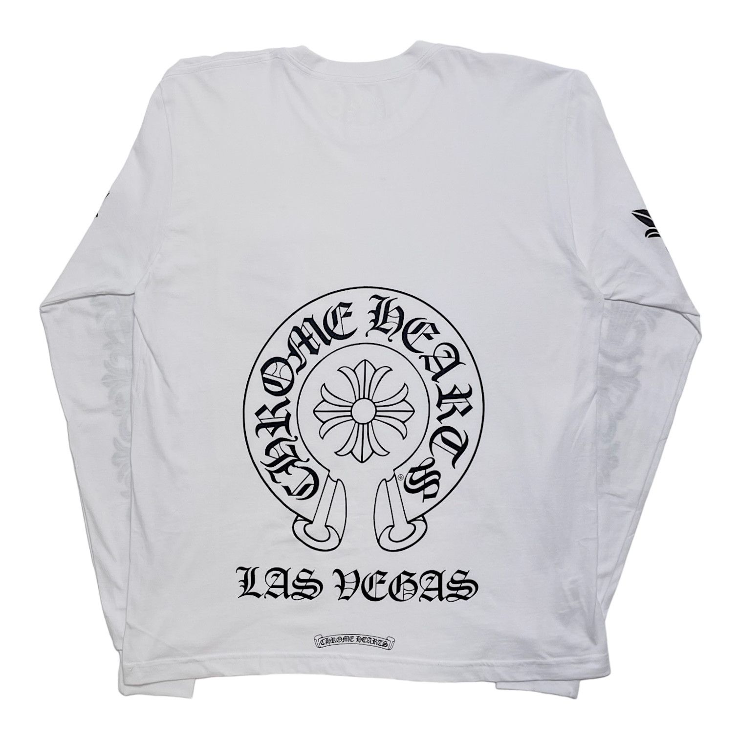 image of Chrome Hearts Las Vegas Horse Shoe Floral Long Sleeve White, Men's (Size XL)