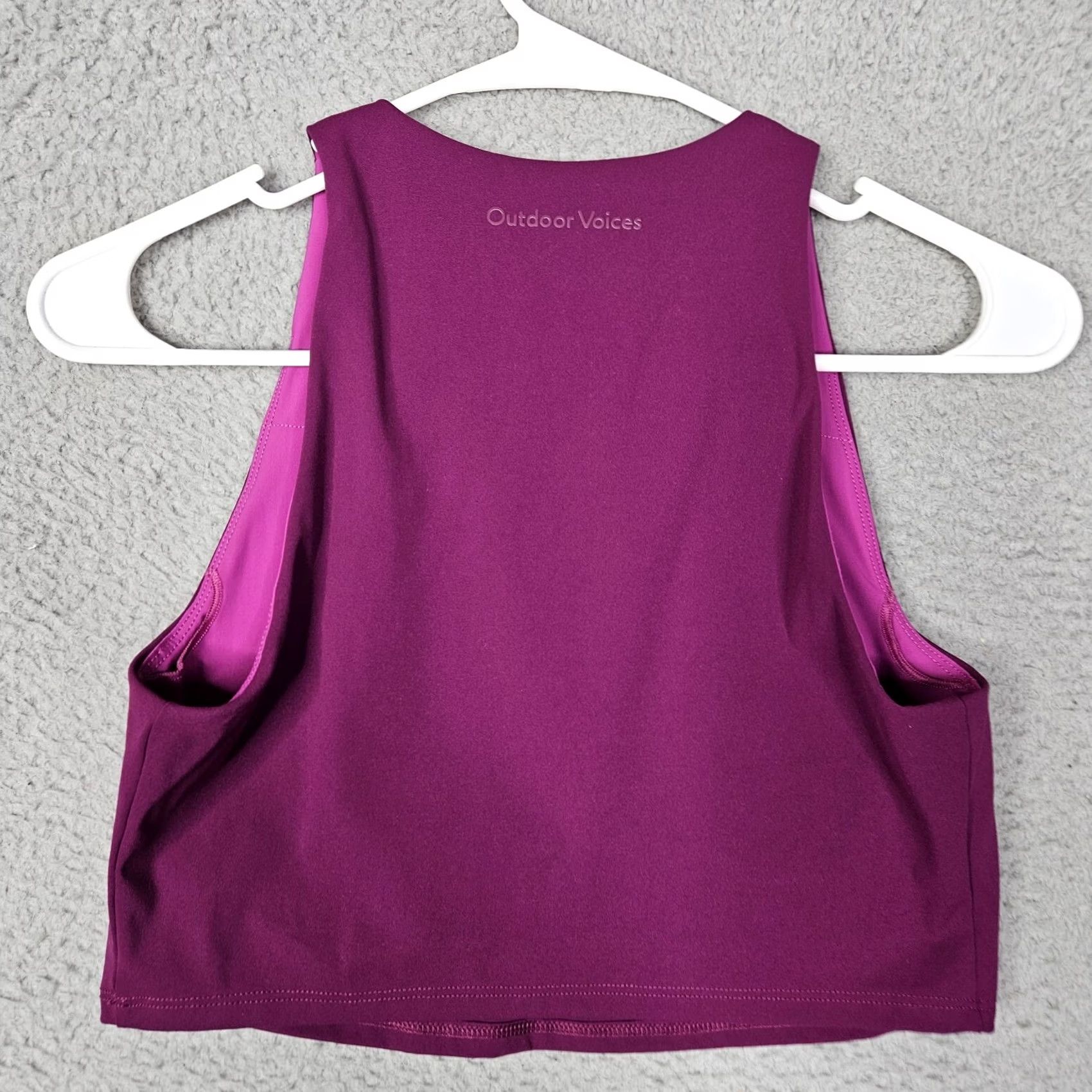 Outdoor Voices Outdoor Voices Women's Round Neck Cropped Tank Top S Purple Cotton Nylon Spandex Blended Fabric Casual Sports Shirt Size S / US 4 / IT 40 - 2 Thumbnail