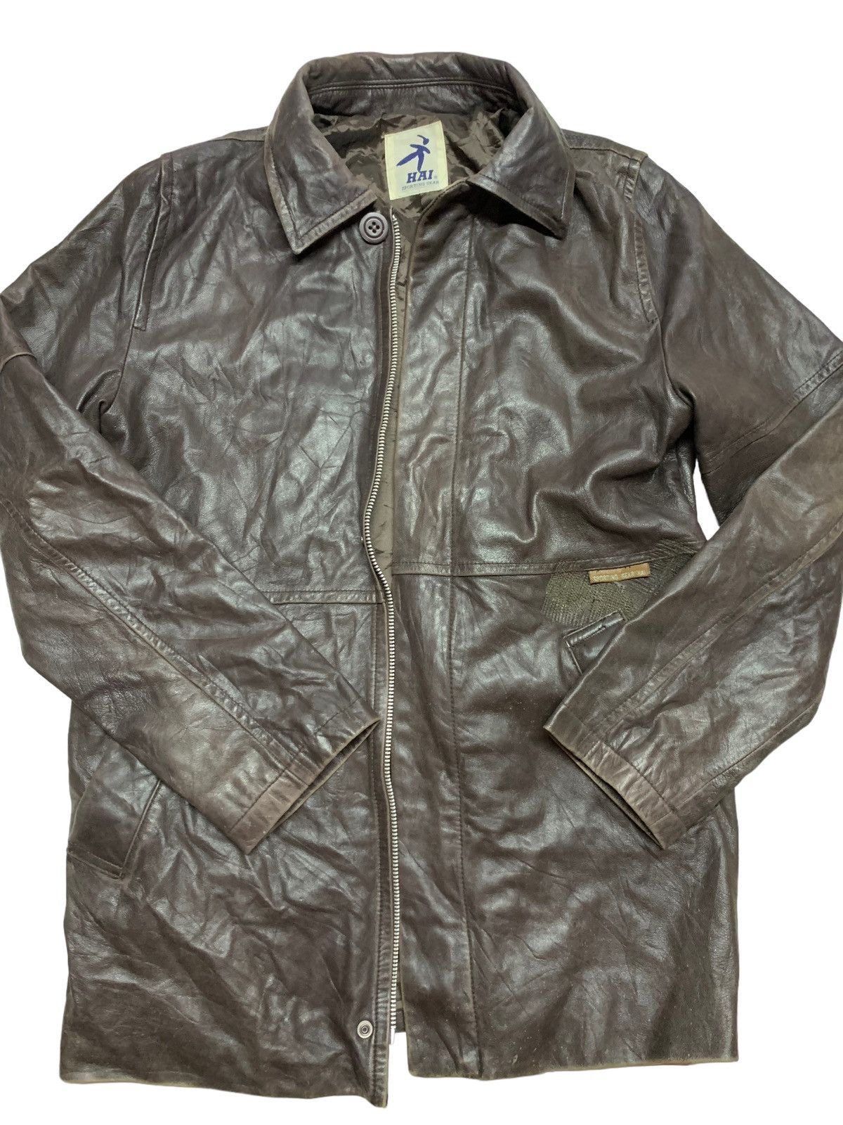 Hai Sporting Gear Vintage 80s brown real leather jacket Size S / US 4 / IT 40 - 4 Thumbnail