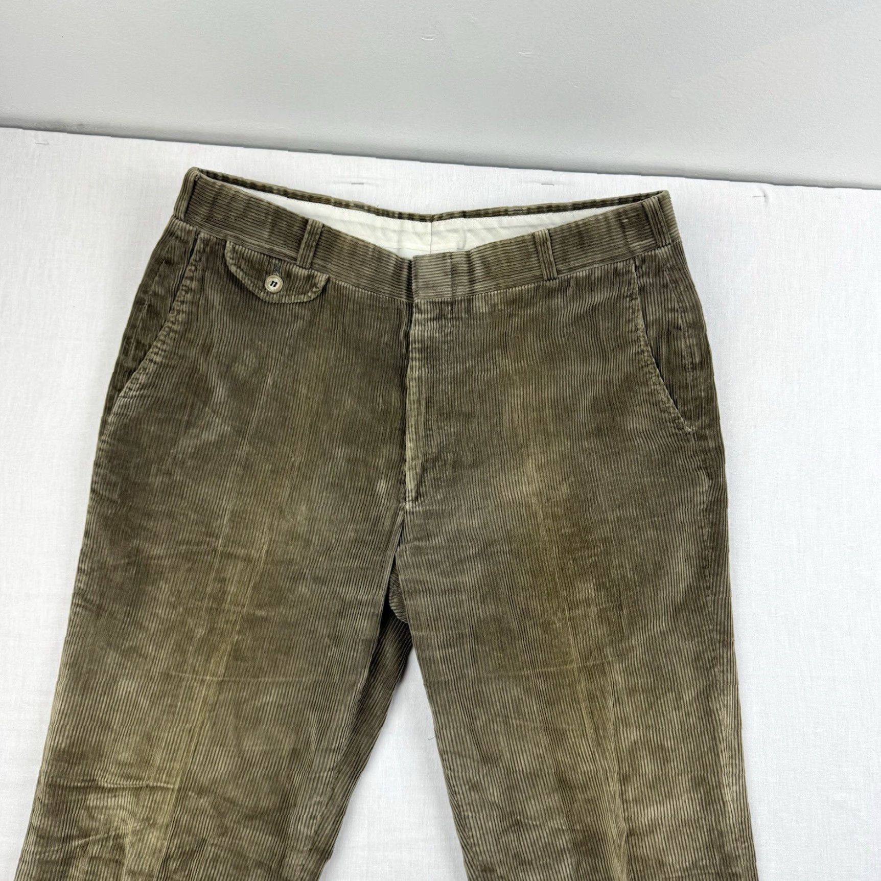 Berle VINTAGE Berle Pants Corduroy Tailored Green 1970s 33x27 Mens Size US 33 - 2 Thumbnail