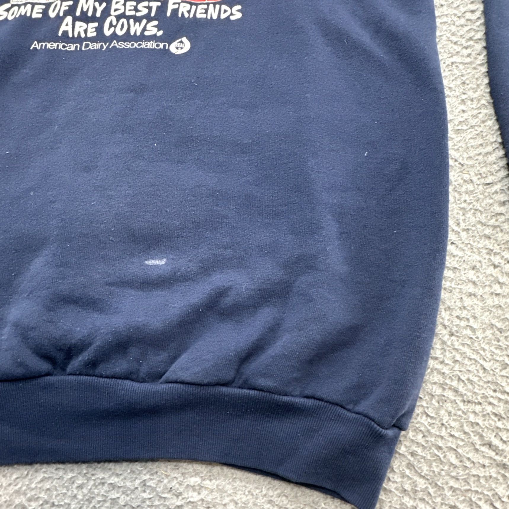 Vintage VINTAGE Some Of My Best Friends Are Cows American Dairy Association Sweatshirt XL Blue Mens Crew Neck Pullover 50/50 Cotton Polyester Screen Stars Size US XL / EU 56 / 4 - 6 Thumbnail
