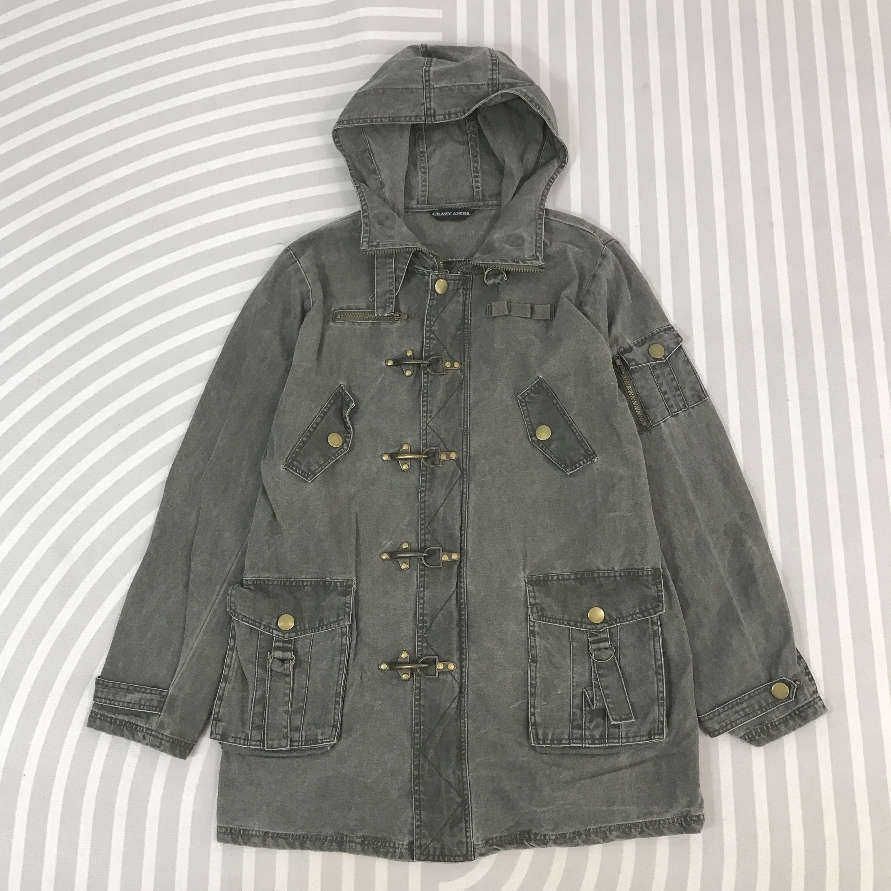 Japanese Brand × Vintage Vintage Crazy Angel Black Faded Hoodie Jacket Size US L / EU 52-54 / 3 - 1 Thumbnail