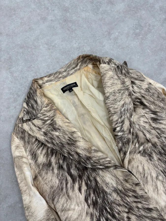 Roberto Cavalli AW1999 Roberto Cavalli Wolf Fur Effect Beige Blazer Jacket Size M / US 6-8 / IT 42-44 - 5 Thumbnail