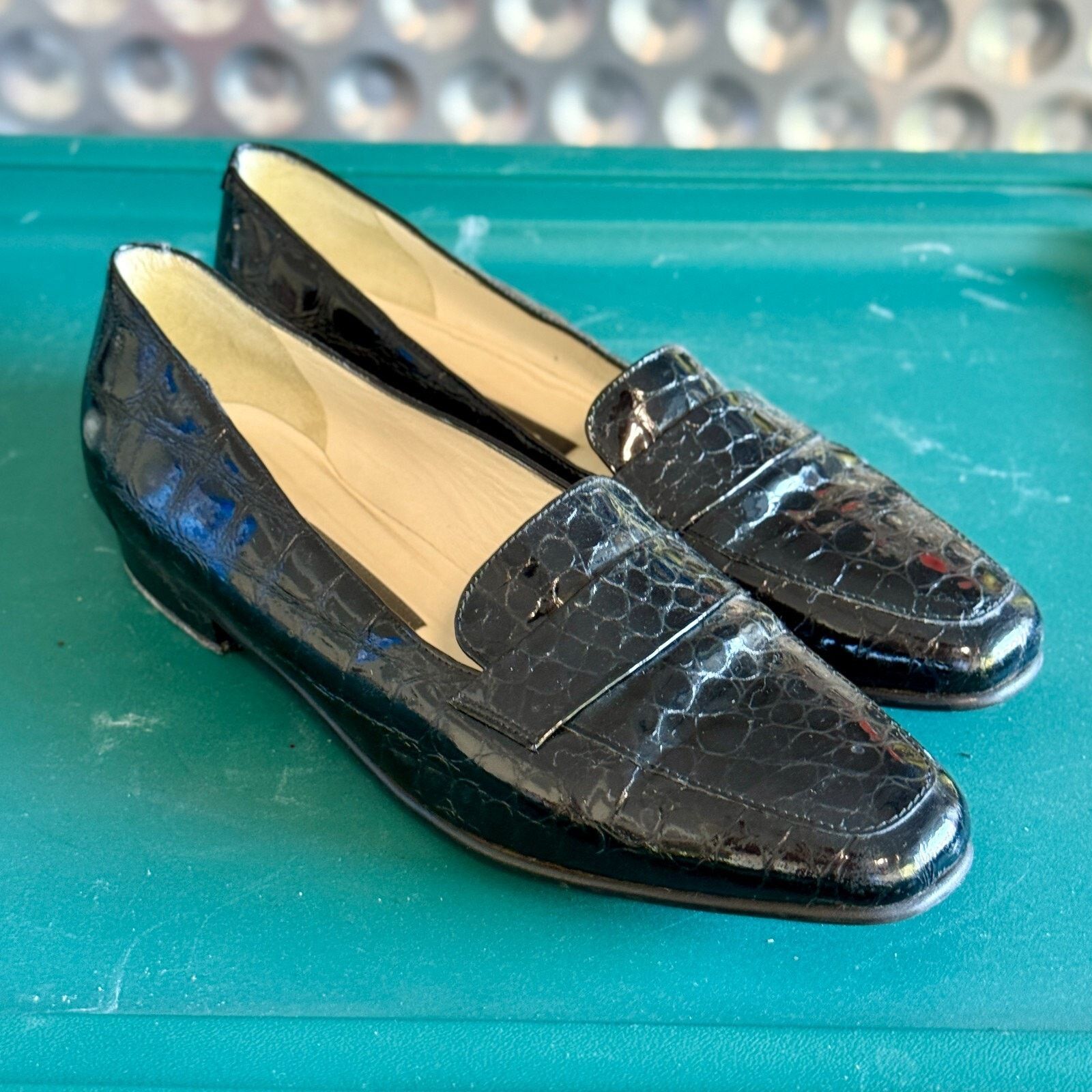 Bally 6.5 Bally Flats Black Penny Loafers Genuine Alligator Size US 6.5 / IT 36.5 - 3 Thumbnail