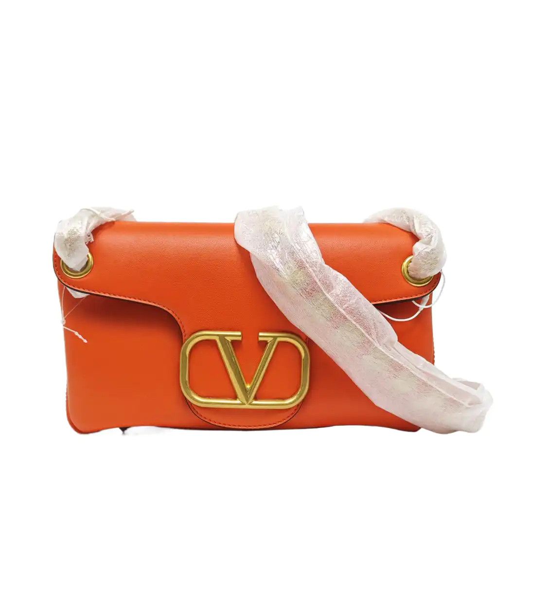 Valentino VALENTINO Vsling orange cowhide leather stud shoulder bag crossbody bag gold har Size ONE SIZE - 1 Thumbnail