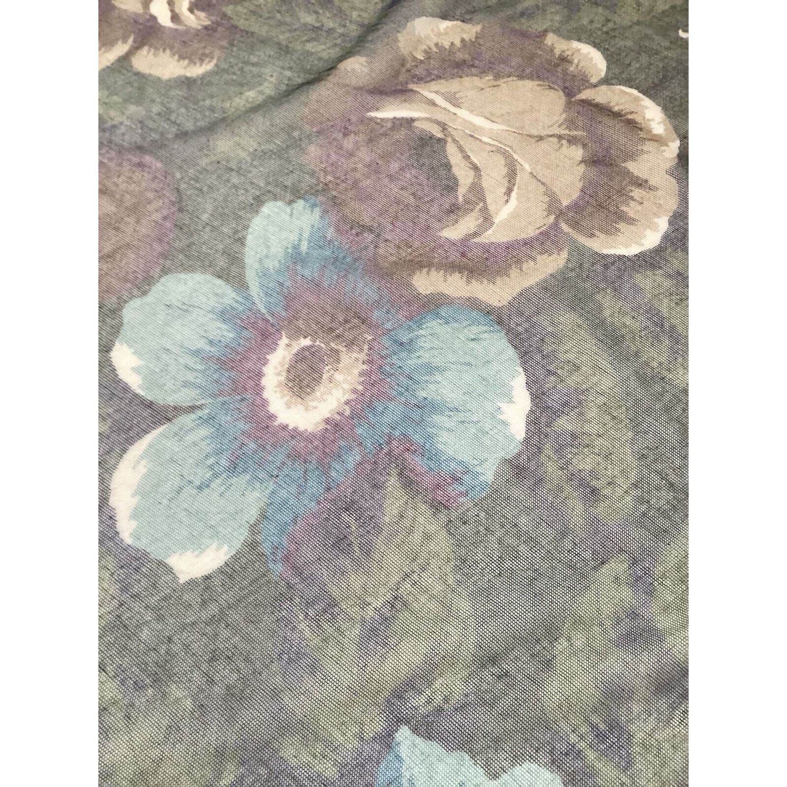 Kenzo KENZO PARIS Purple Green Floral Cotton Veiled Scarf M.In Jap Size ONE SIZE - 6 Thumbnail