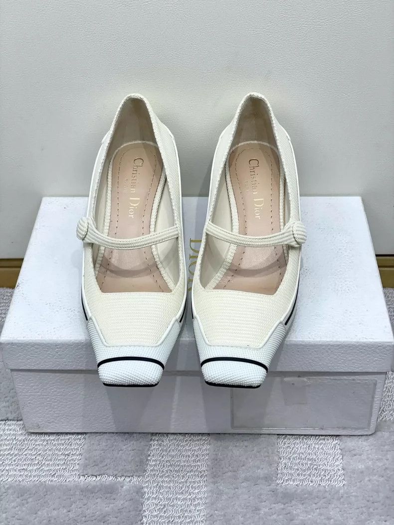 Dior Dior Stitching letter logo Mary Jane single shoes 2504-Next Size US 5.5 / IT 35.5 - 1 Thumbnail