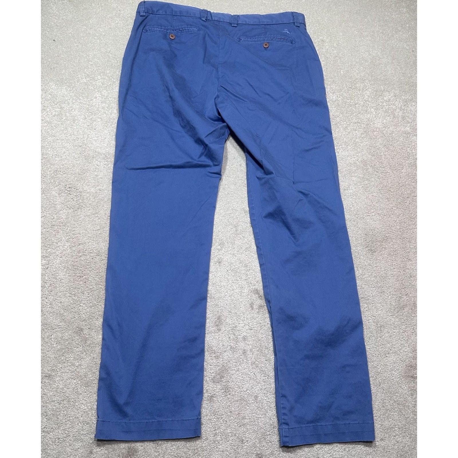 Tommy Bahama Tommy Bahama Chino Pants Mens 35x34 Beach Chino Pants Casual Straight 5-Pocket Cotton Brown Navy Beach 90s Mens Size US 35 - 2 Thumbnail