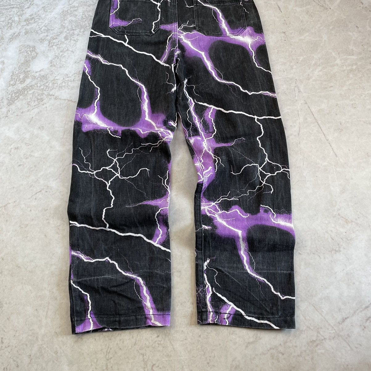 Jaded London × Japanese Brand Jaded London Purple Thunder Bolt Skate Fit Baggy Y2K Jeans Size US 32 / EU 48 - 10 Thumbnail