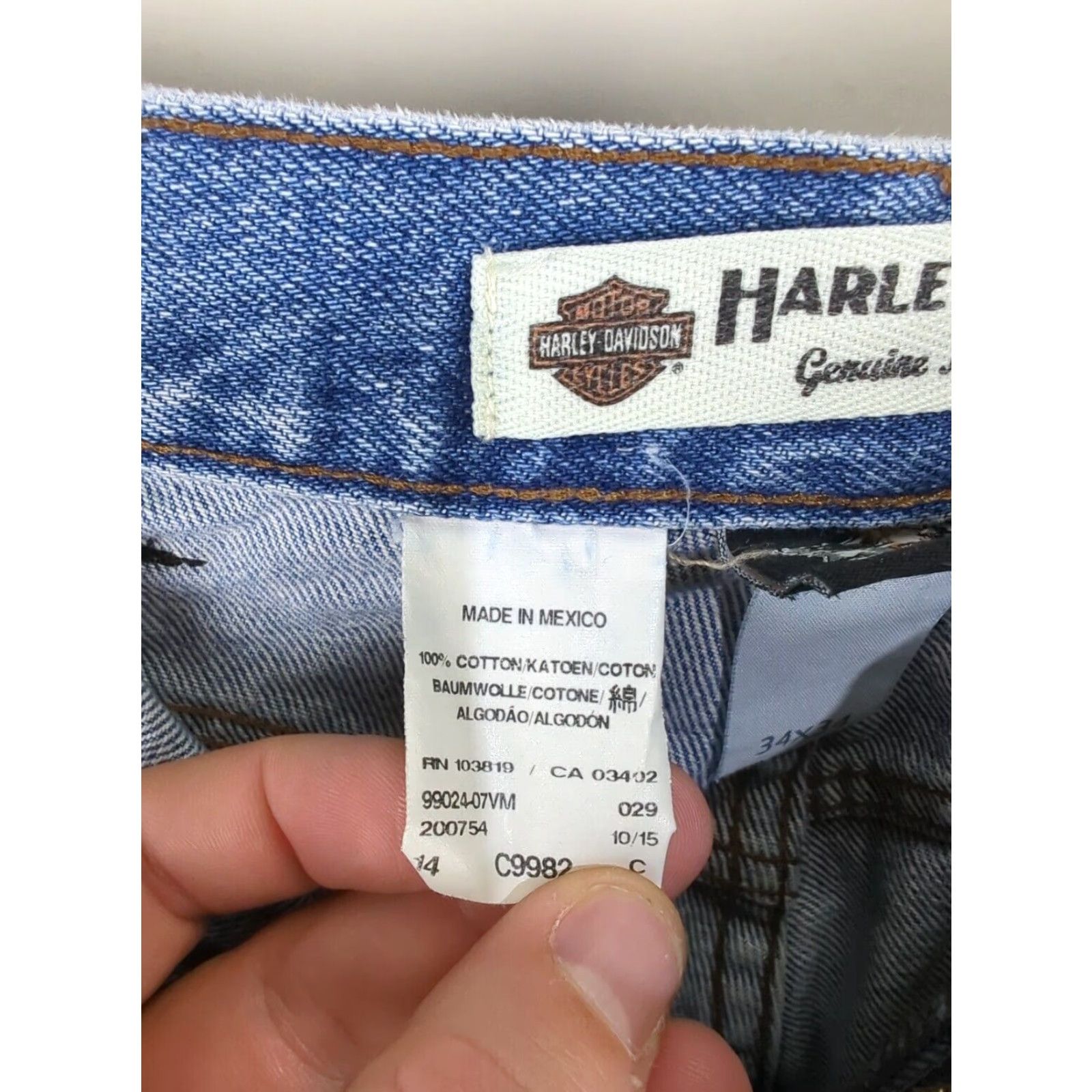 Harley Davidson VINTAGE Harley-Davidson Jeans Men's 34x34 Blue Straight Leg Medium Wash Denim Size US 34 / EU 50 - 3 Thumbnail