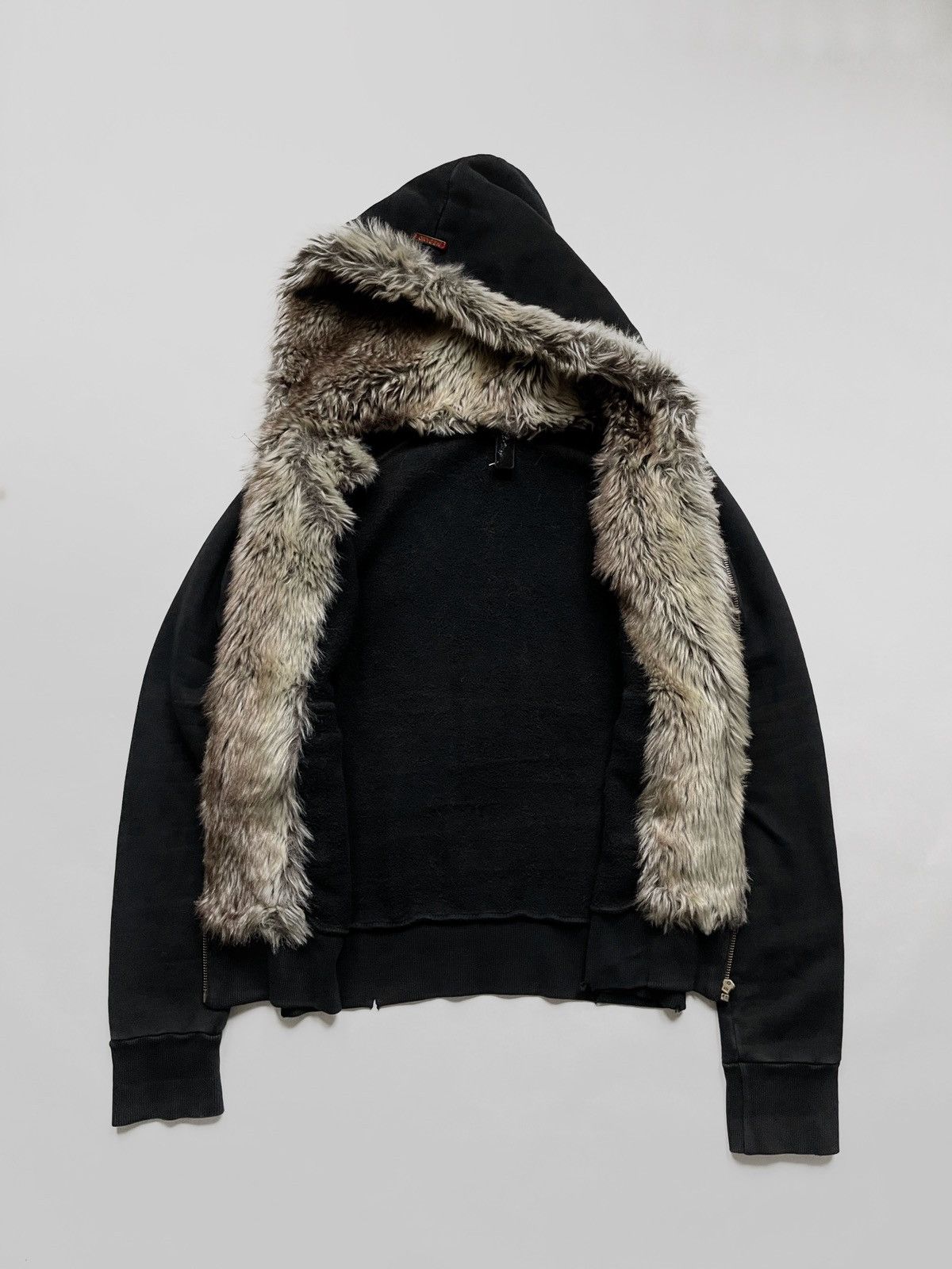 Vintage Vintage Avant-garde Fur distressed zip hoodie 2000s Size M / US 6-8 / IT 42-44 - 8 Thumbnail