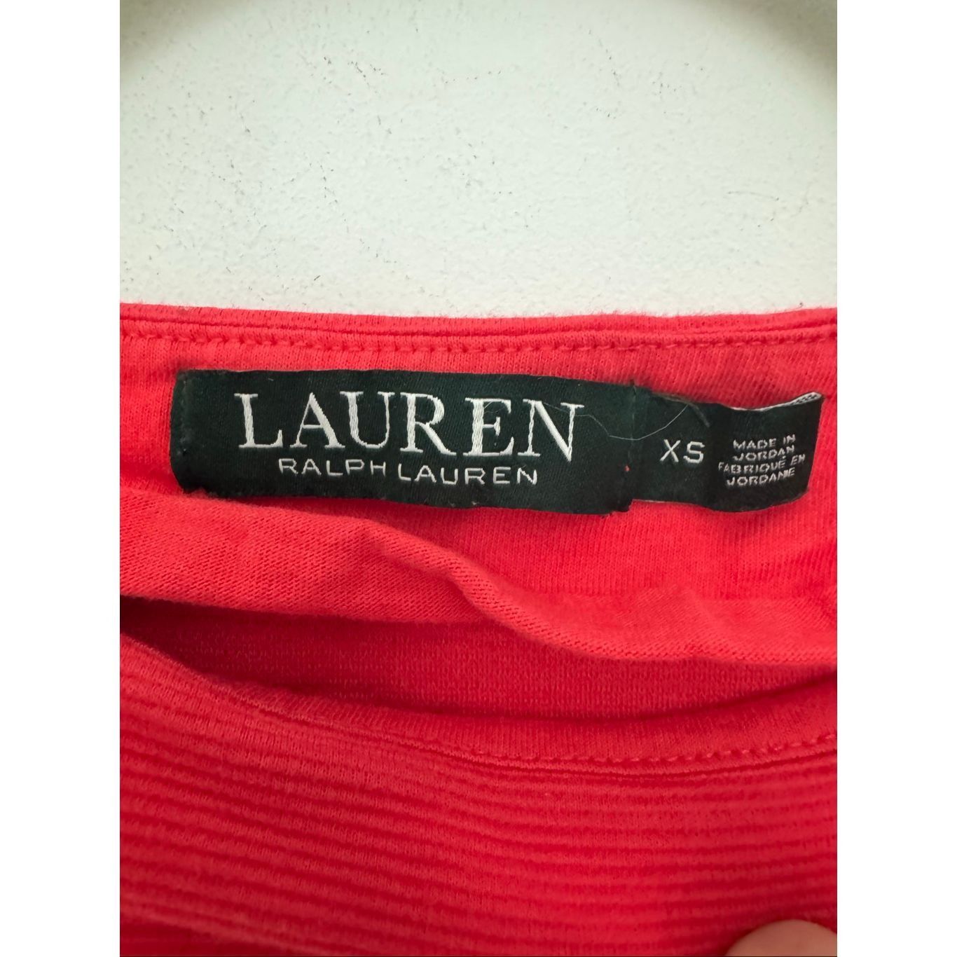 Lauren Ralph Lauren Lauren Ralph Lauren Red Ribbed Top XS – Button Detail Size XS / US 0-2 / IT 36-38 - 3 Thumbnail