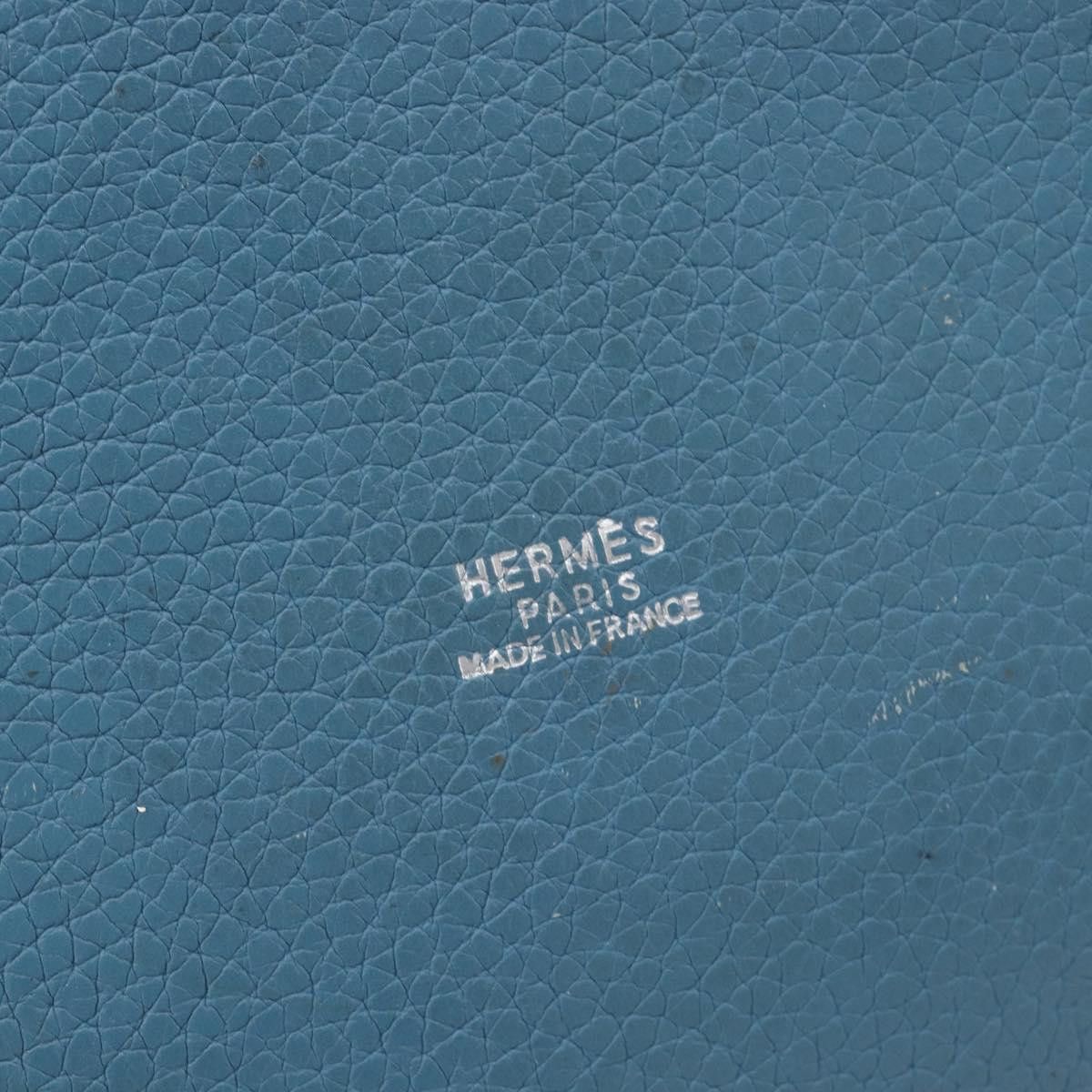 Hermes HERMES Manjoire Shoulder Bag Leather Light Blue Silver Auth Size ONE SIZE - 15 Thumbnail