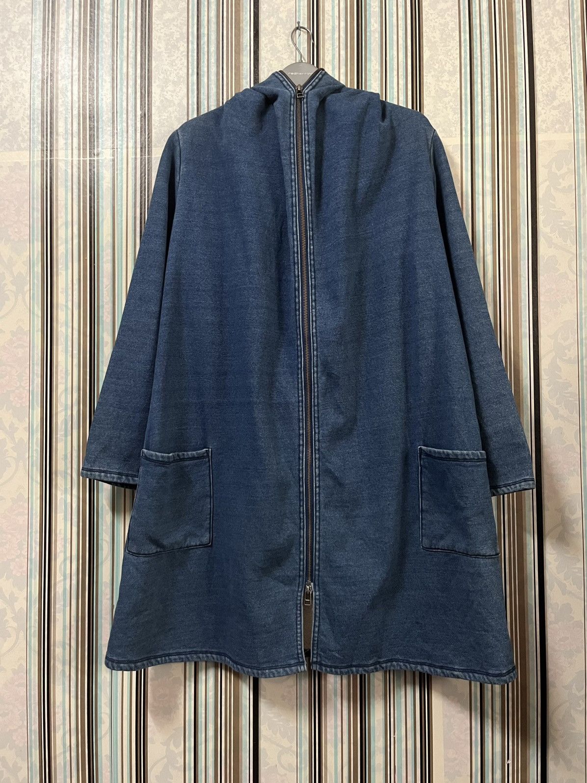 Katharine Hamnett London 1990s full zipped indigo dyed sweats #F4 Size M / US 6-8 / IT 42-44 - 2 Thumbnail