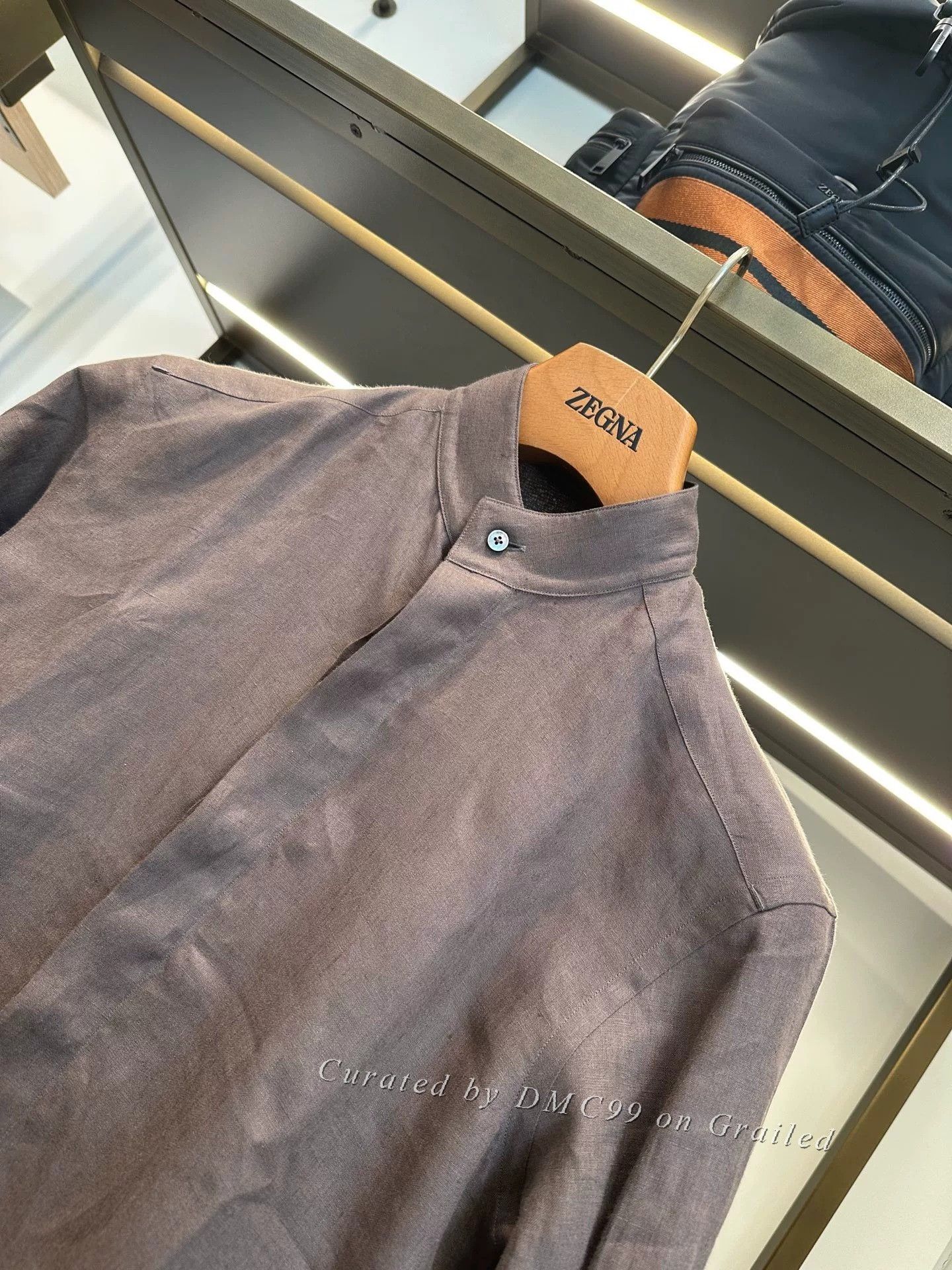 Ermenegildo Zegna Zegna Oasi Lino Brown Linen Shirt Size US XS / EU 42 / 0 - 3 Thumbnail
