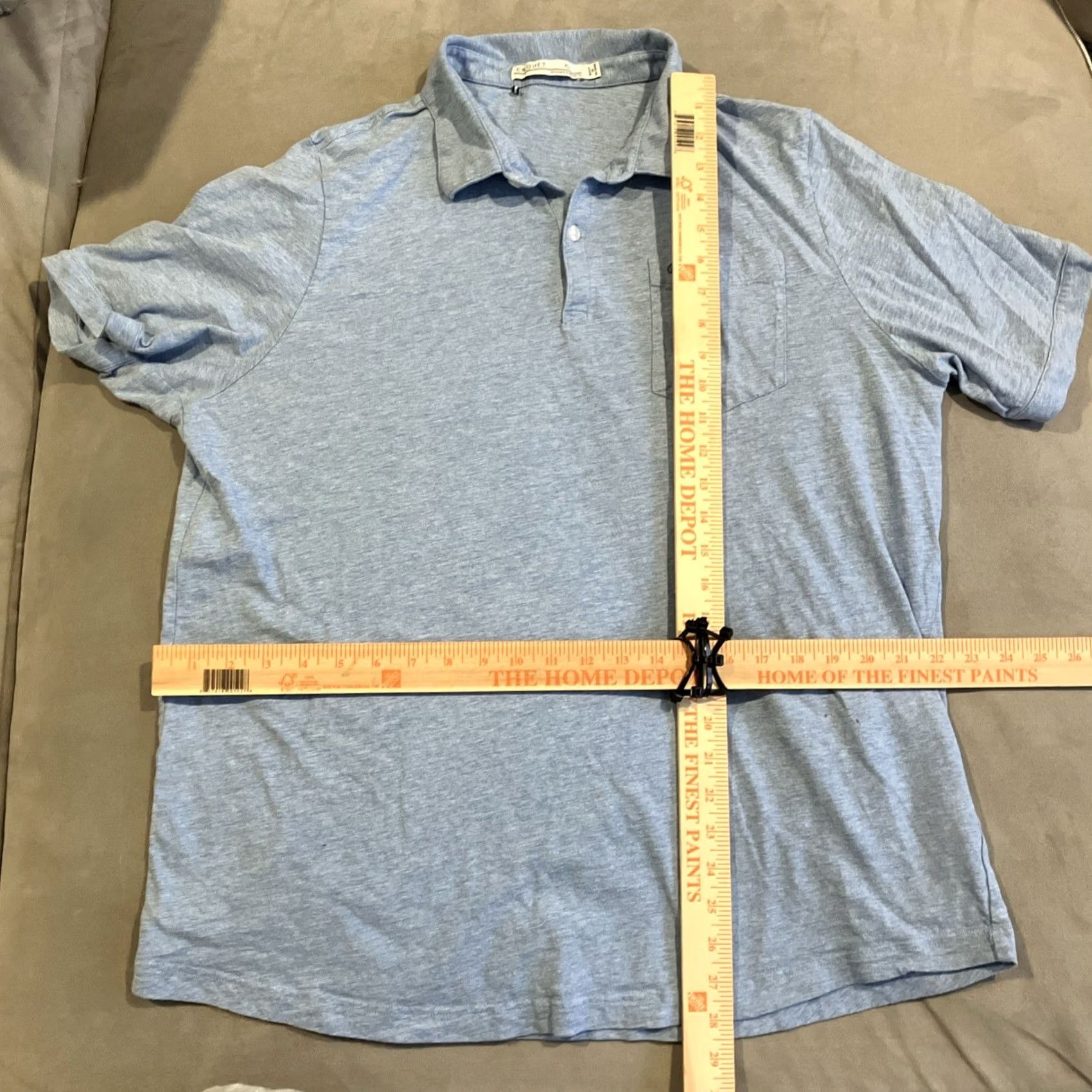 Vintage Criquet Polo Shirt Men XL Short Sleeve Cotton Golf Solid Heather Blue Size US XL / EU 56 / 4 - 4 Thumbnail