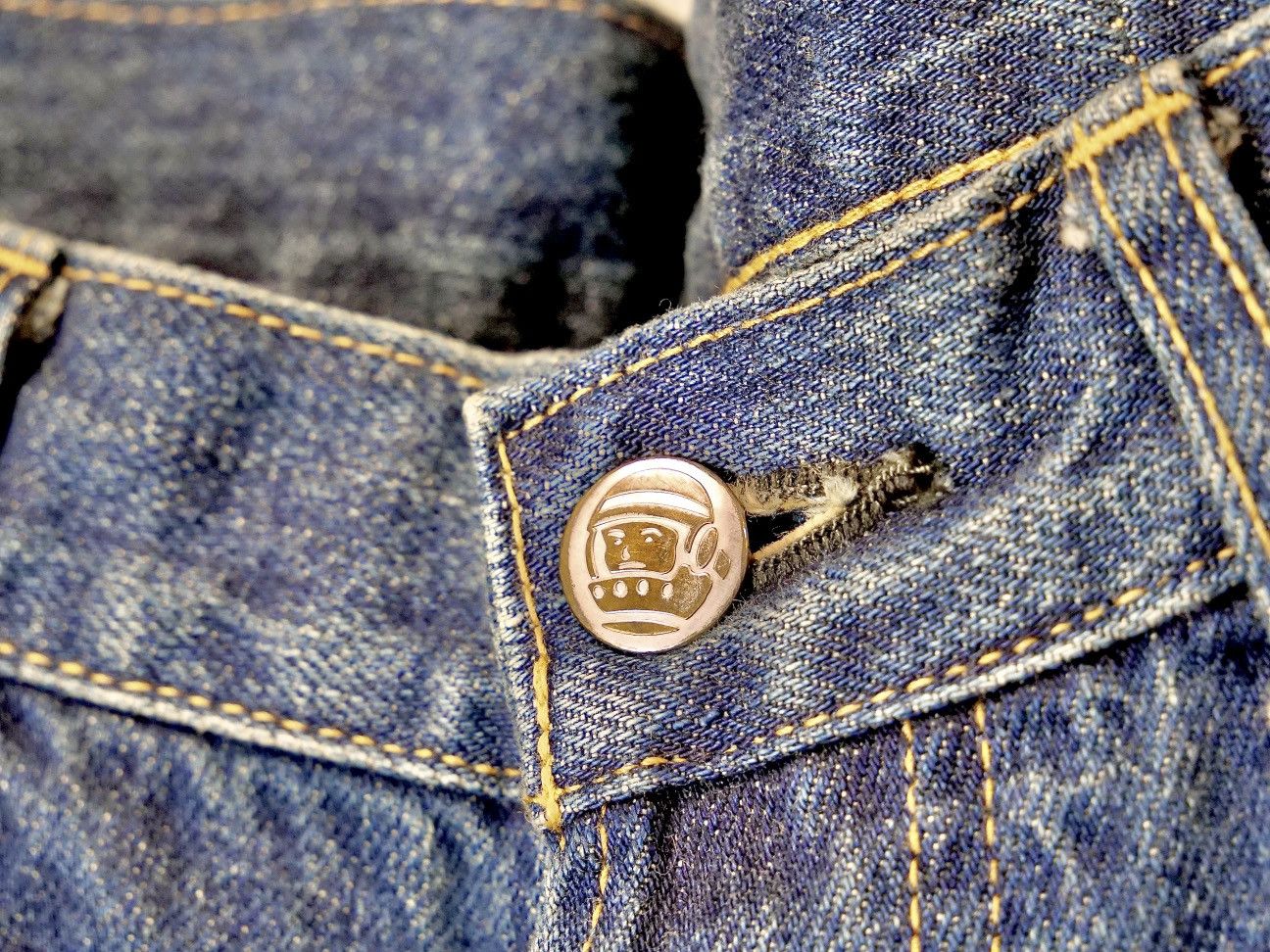 Billionaire Boys Club 2000s OG Japan Made BBC Astronaut Head Embroidery Jeans Size US 33 - 8 Thumbnail
