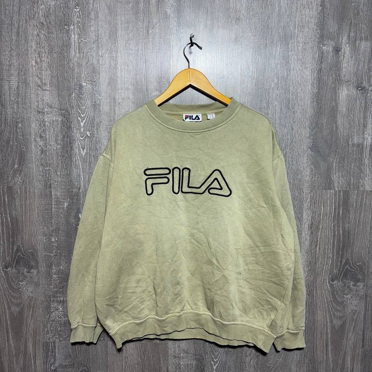 Fila Vintage 90s Fila Beige Sweatshirt Big Logo Y2K Size US XL / EU 56 / 4 - 1 Thumbnail