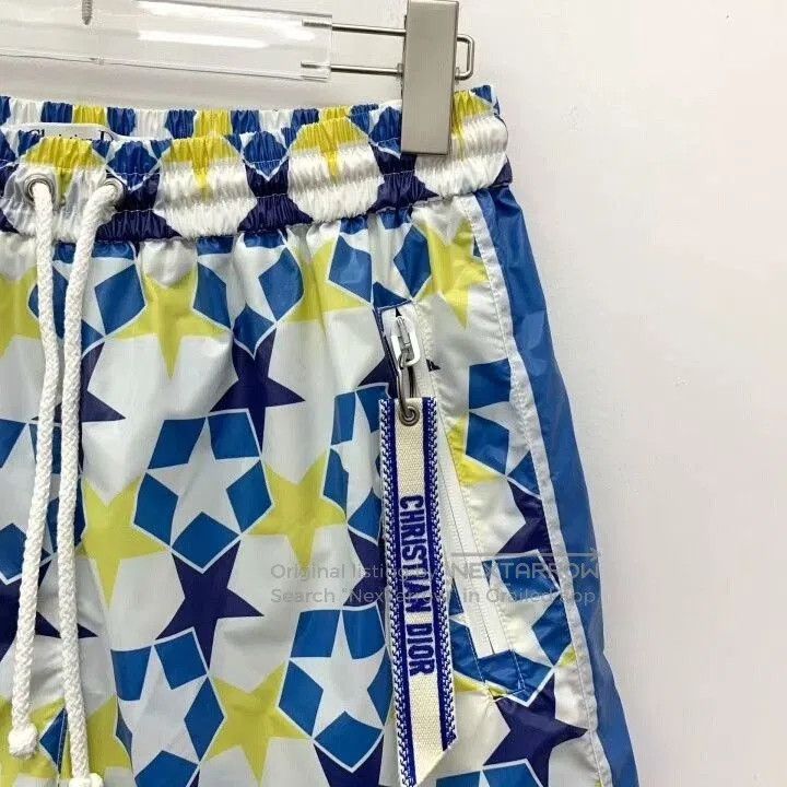 Dior Dior Colorblock Star Print Drawstring Shorts. Size US 36 / EU 52 - 3 Thumbnail