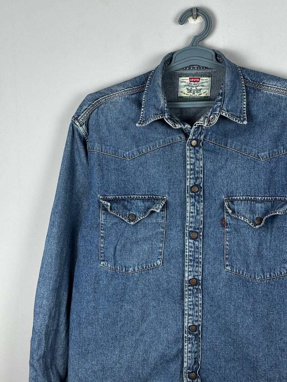 Levi's Vintage 90s Levis Shirt Button Up Indigo Size US L / EU 52-54 / 3 - 3 Thumbnail