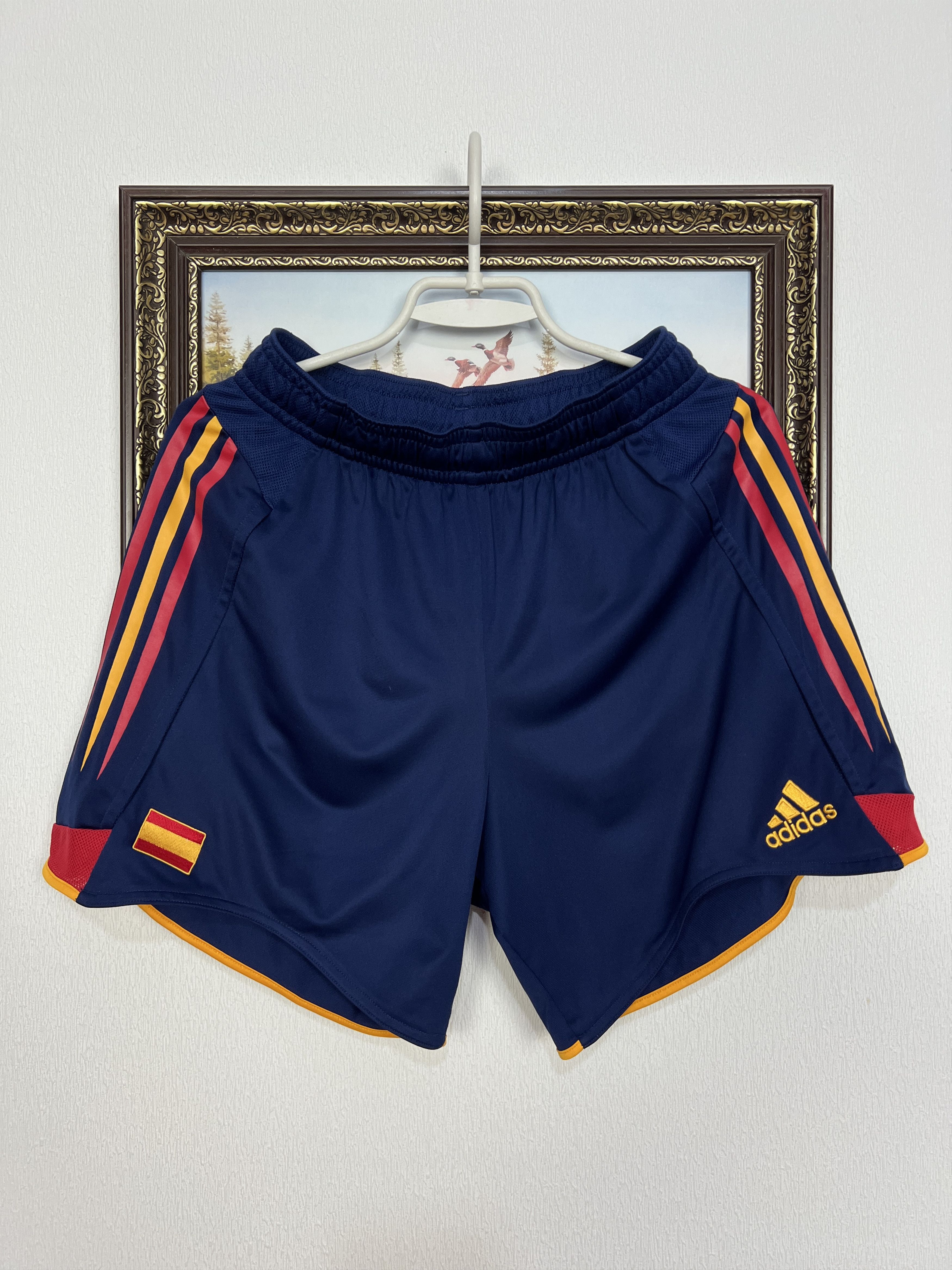 Vintage Adidas Spain Football Shorts Soccer Blue Athletic M