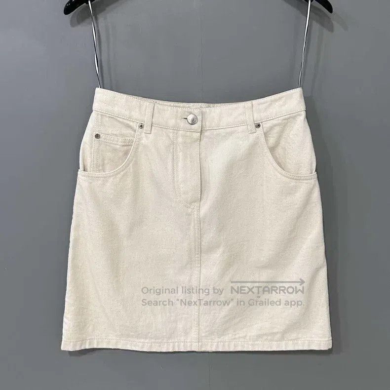 Hermes Hermes Cream denim skirt Size 42" / US 20 - 1 Thumbnail