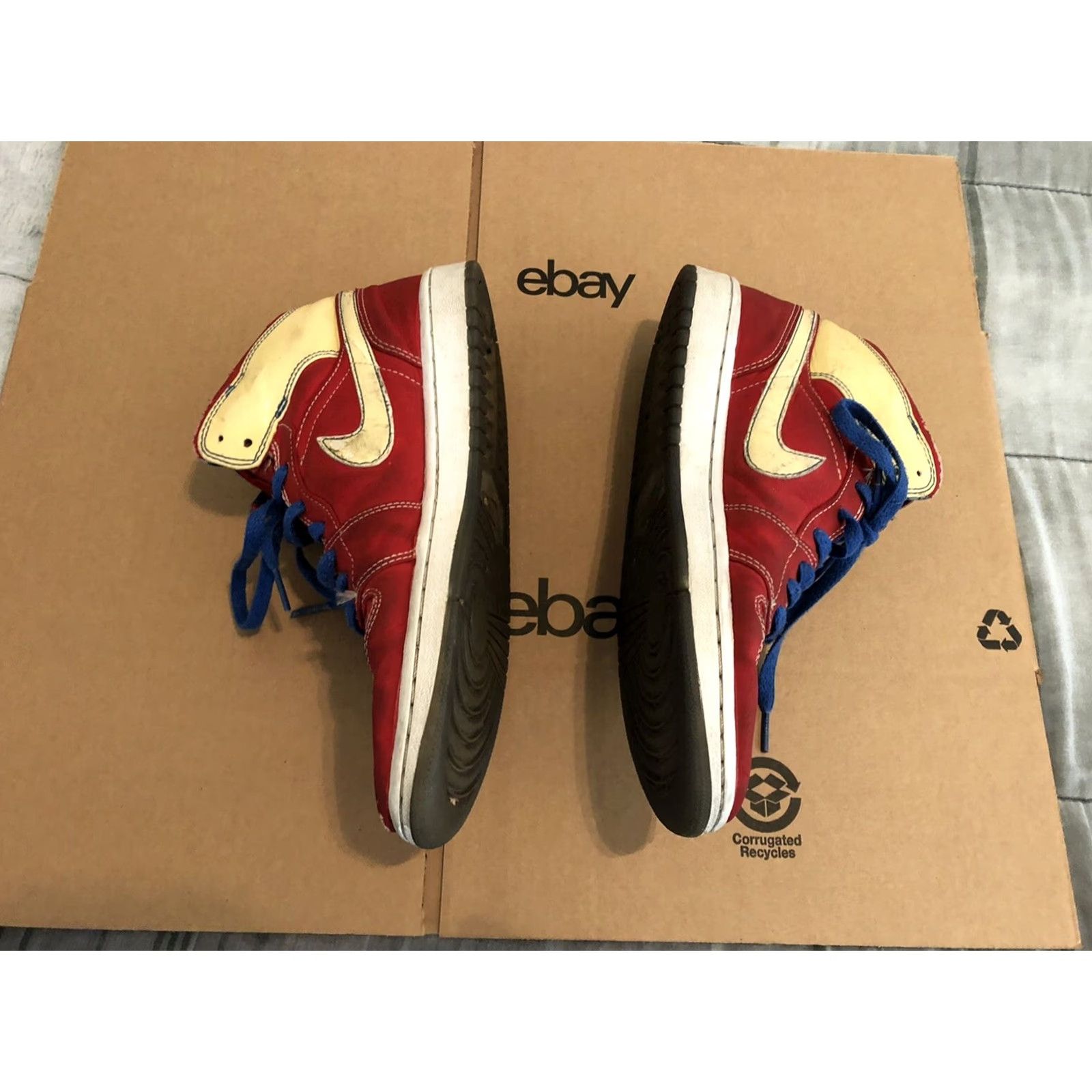 Nike Nike Air Jordan 1 Retro LS Sport Varsity Red Blue 315794-611 Mens 9.5 Red Retro Sneaker Mens Size ONE SIZE - 2 Thumbnail