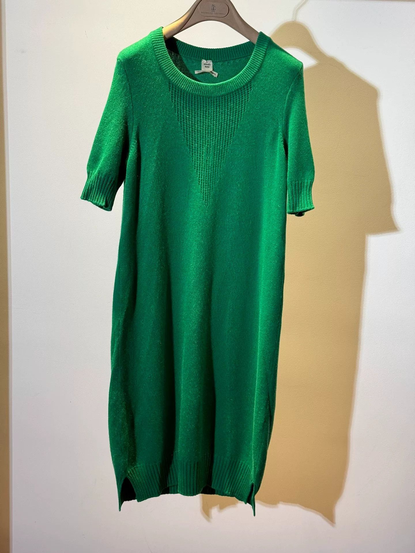 Hermes Hermes Cashmere Green Dress Size 36 Size US 36 / EU 52 - 1 Thumbnail