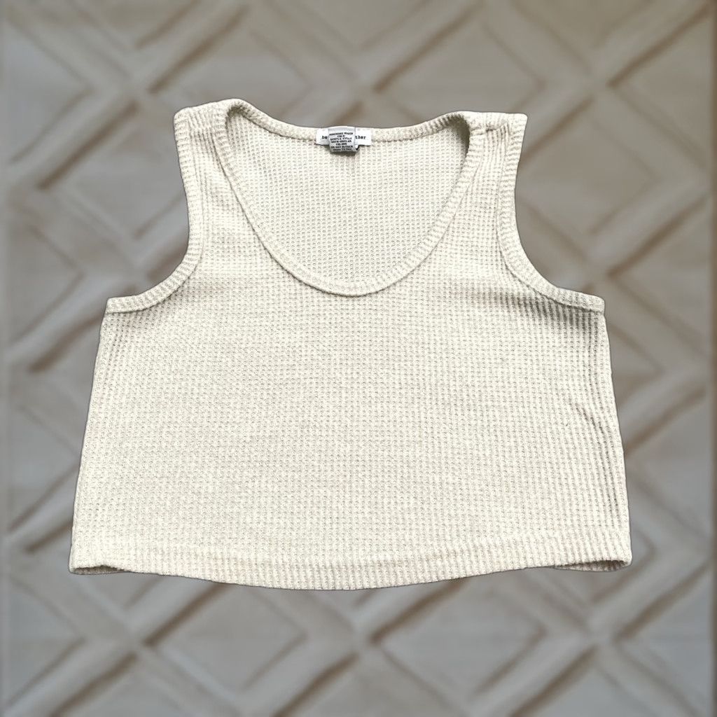 Vintage Better Together Tank Top Womens XS Beige Cropped Knit Sleeveless Scoop Neck Casual Size XS / US 0-2 / IT 36-38 - 1 Thumbnail