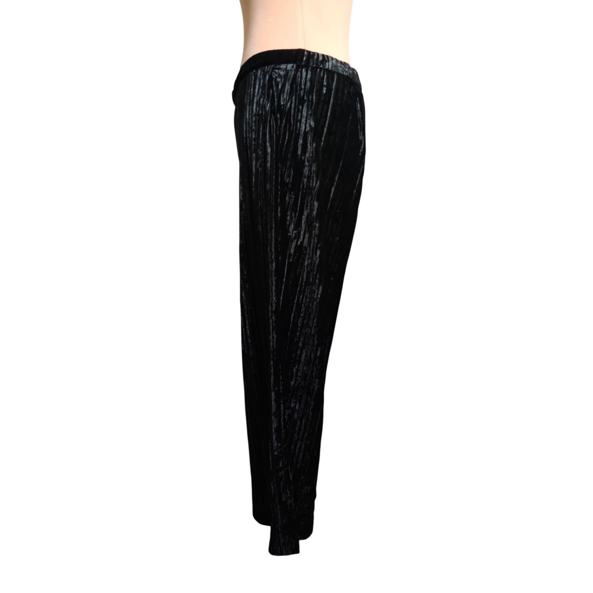 Other H by Halston XLP Petite Womens Pants Black Velour Pleated Wi Size 36" / US 14 / IT 50 - 5 Thumbnail